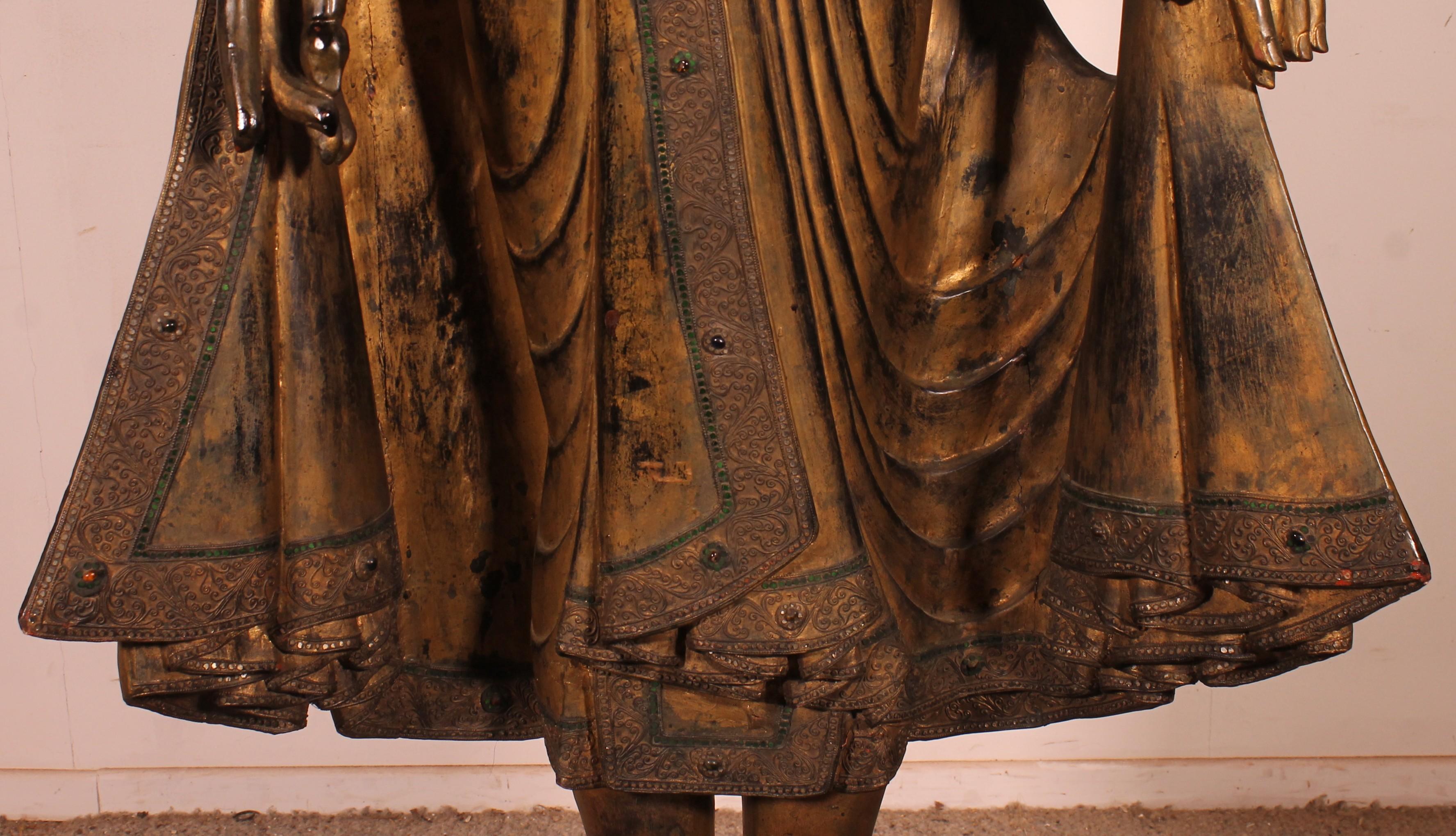 Grande statua di Buddha birmano del periodo di Mandalay alta 1,95 m in vendita 7