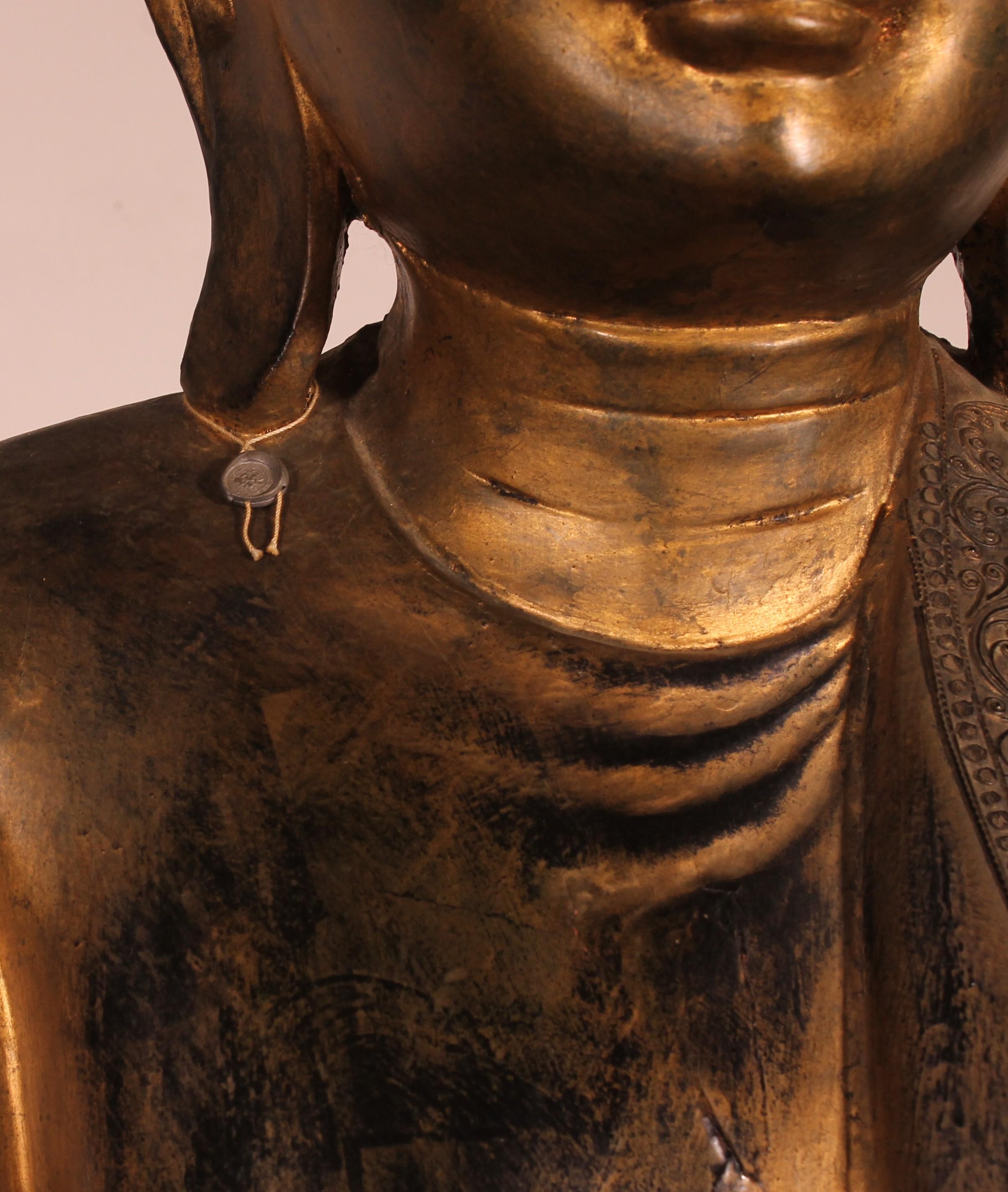 Grande statua di Buddha birmano del periodo di Mandalay alta 1,95 m in vendita 9