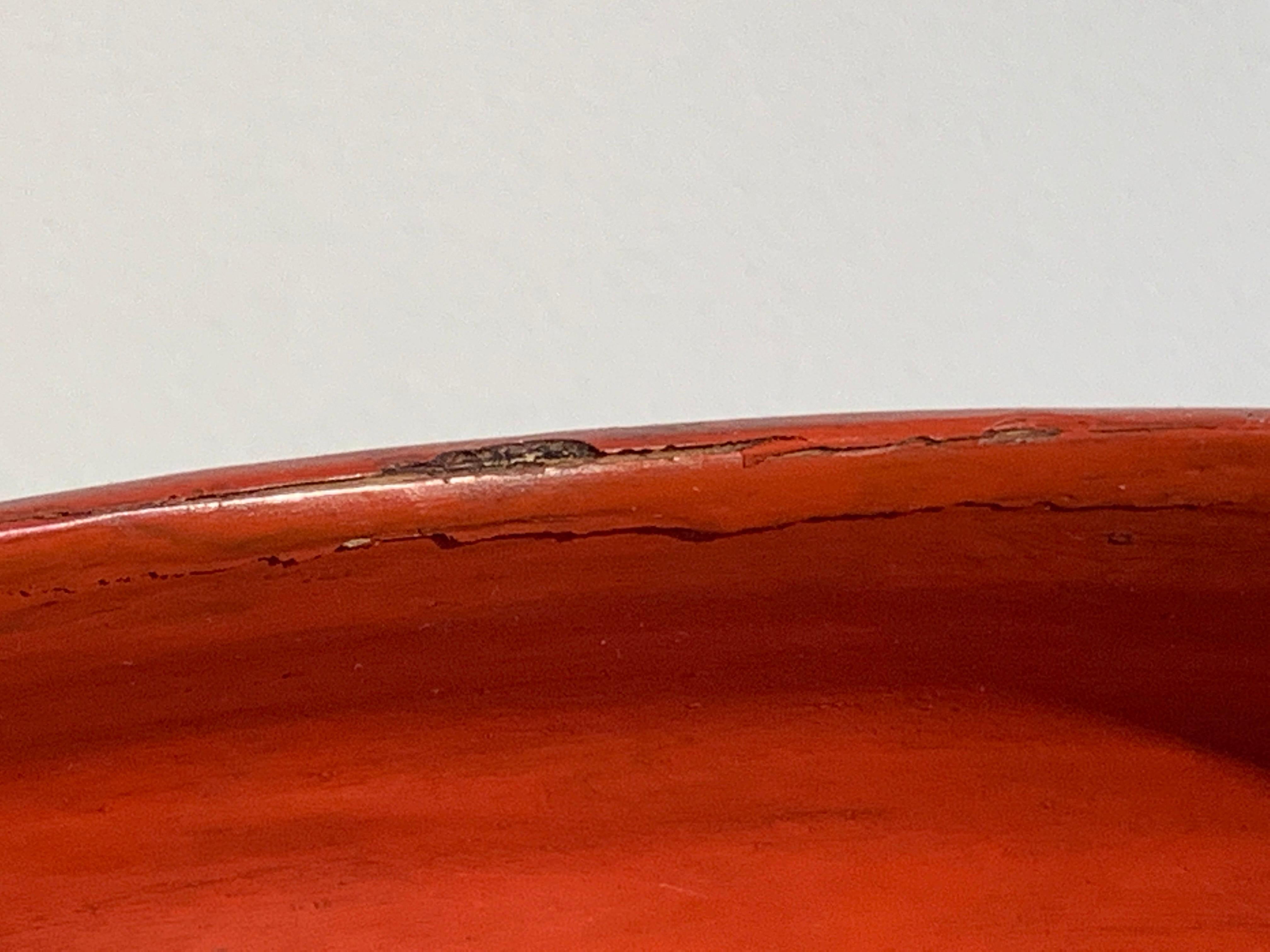 Large Burmese Red Lacquer Large Offering Bowl, Late 19th or Early 20th Century 9