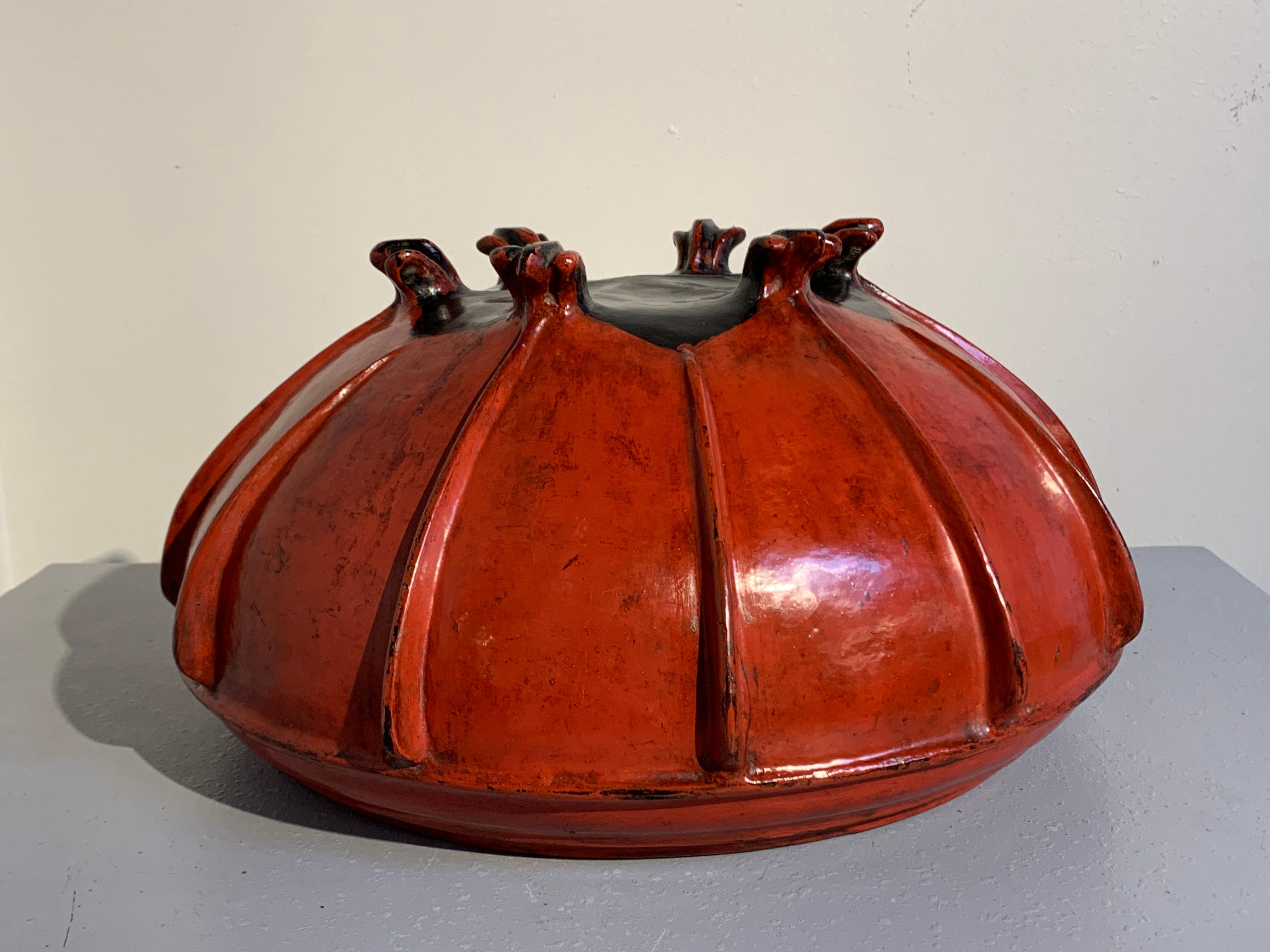 Large Burmese Red Lacquer Large Offering Bowl, Late 19th or Early 20th Century 3