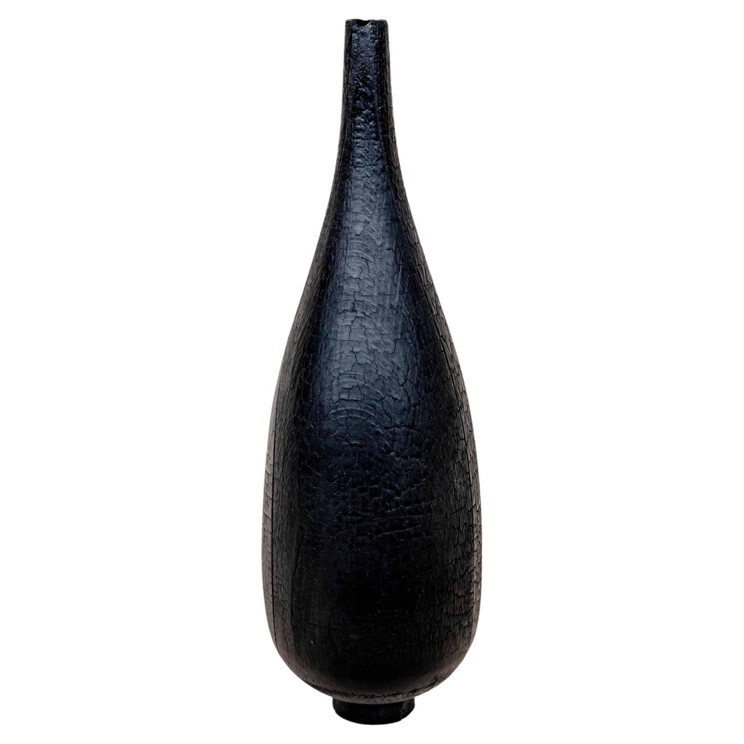 Large Burnt Beech Vase by Daniel Elkayam For Sale