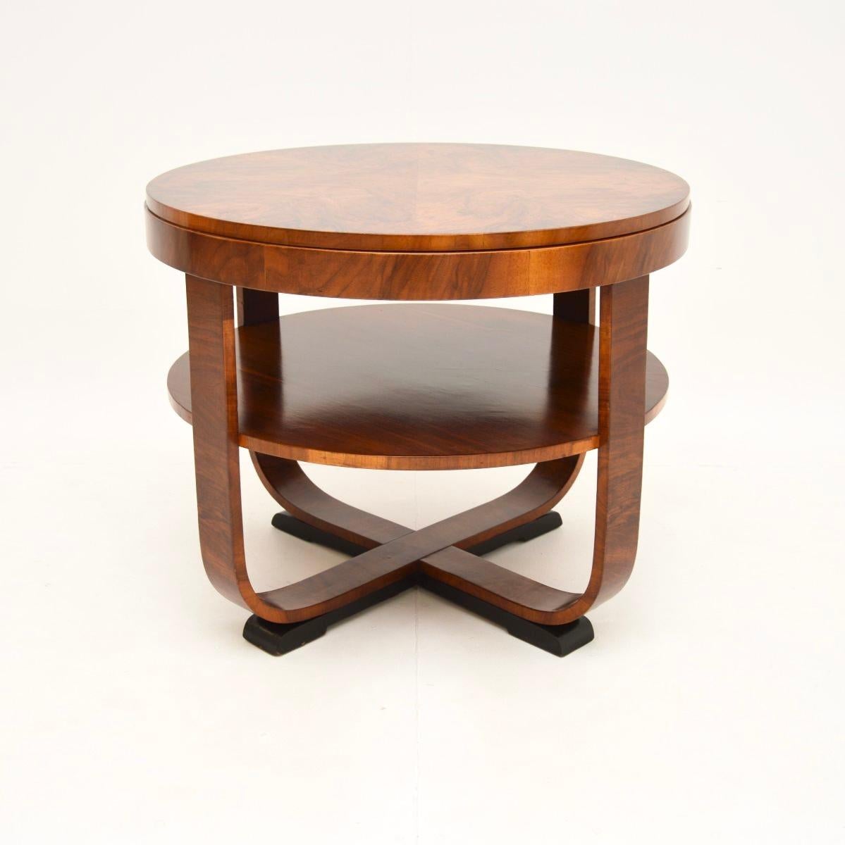 Large Burr Walnut Art Deco Coffee Table In Good Condition In London, GB