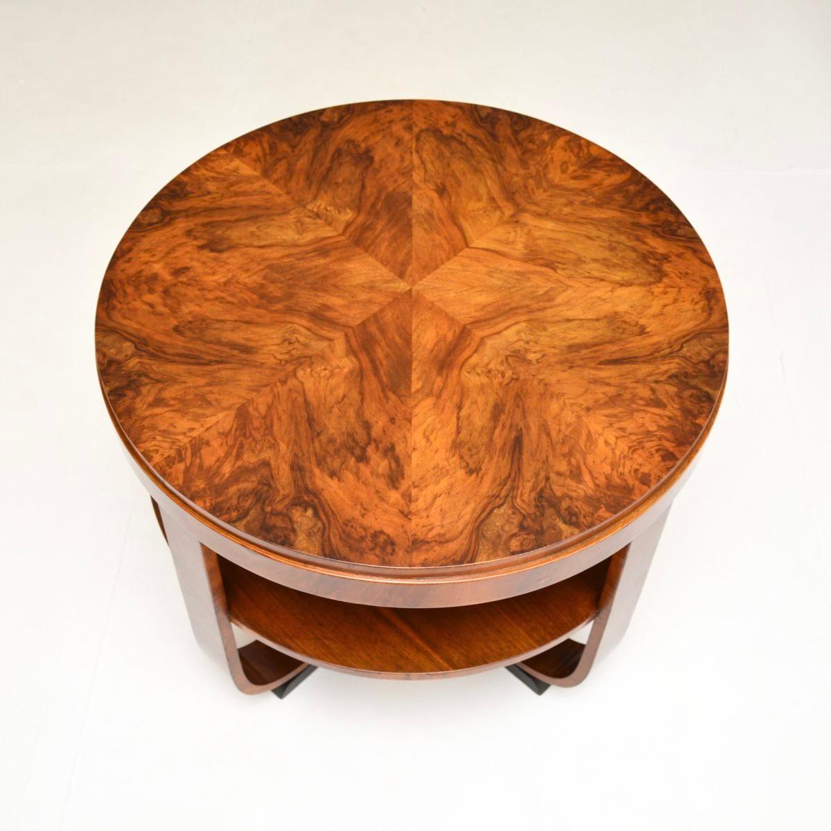 Large Burr Walnut Art Deco Coffee Table 1
