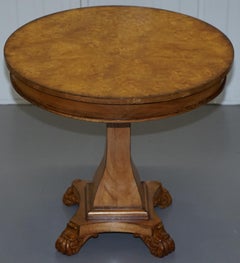Large Burr Walnut Cocktail Coffee Low Table Nicely Carved Legs Great Patina