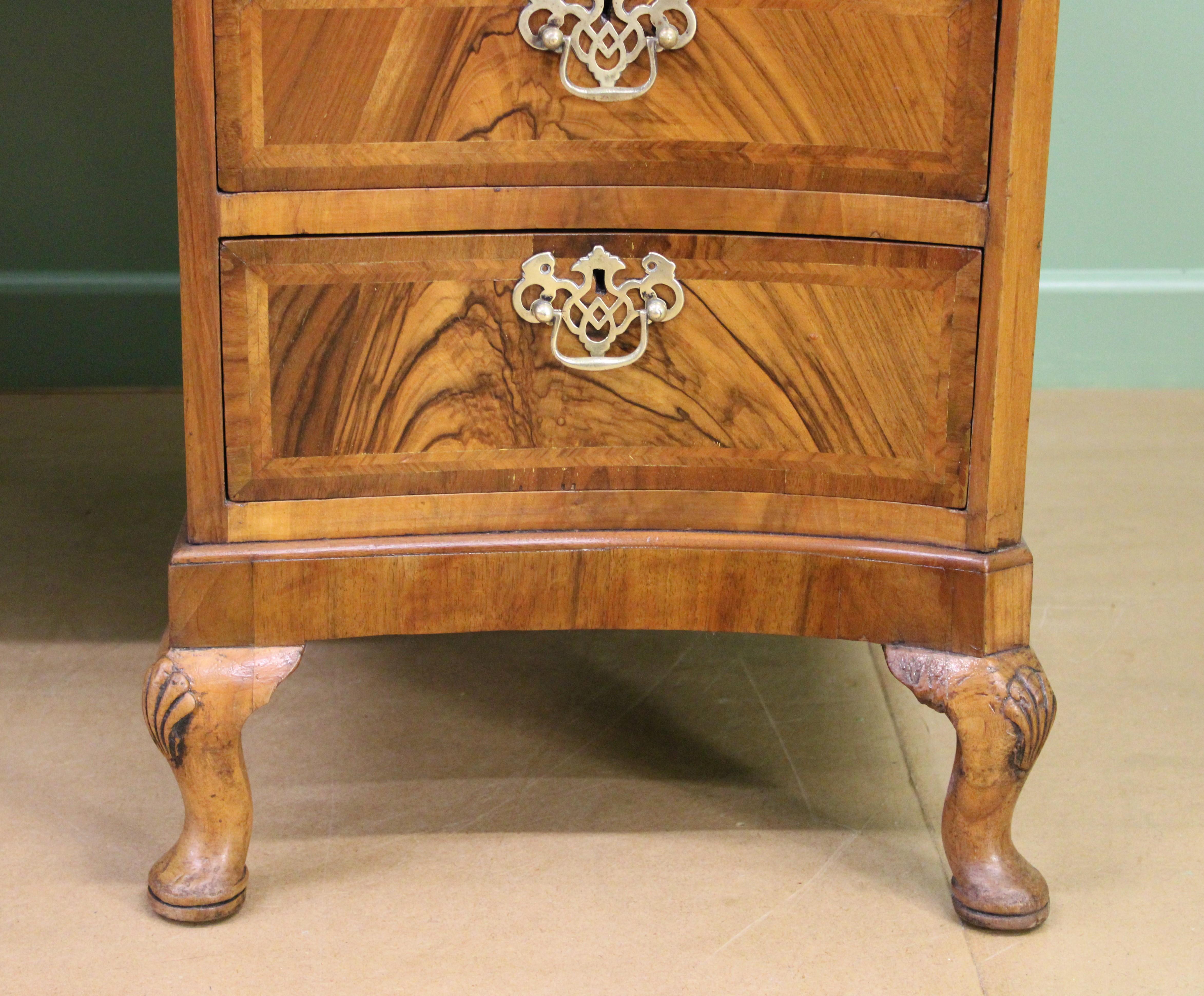 20th Century Large Burr Walnut Pedestal Desk For Sale