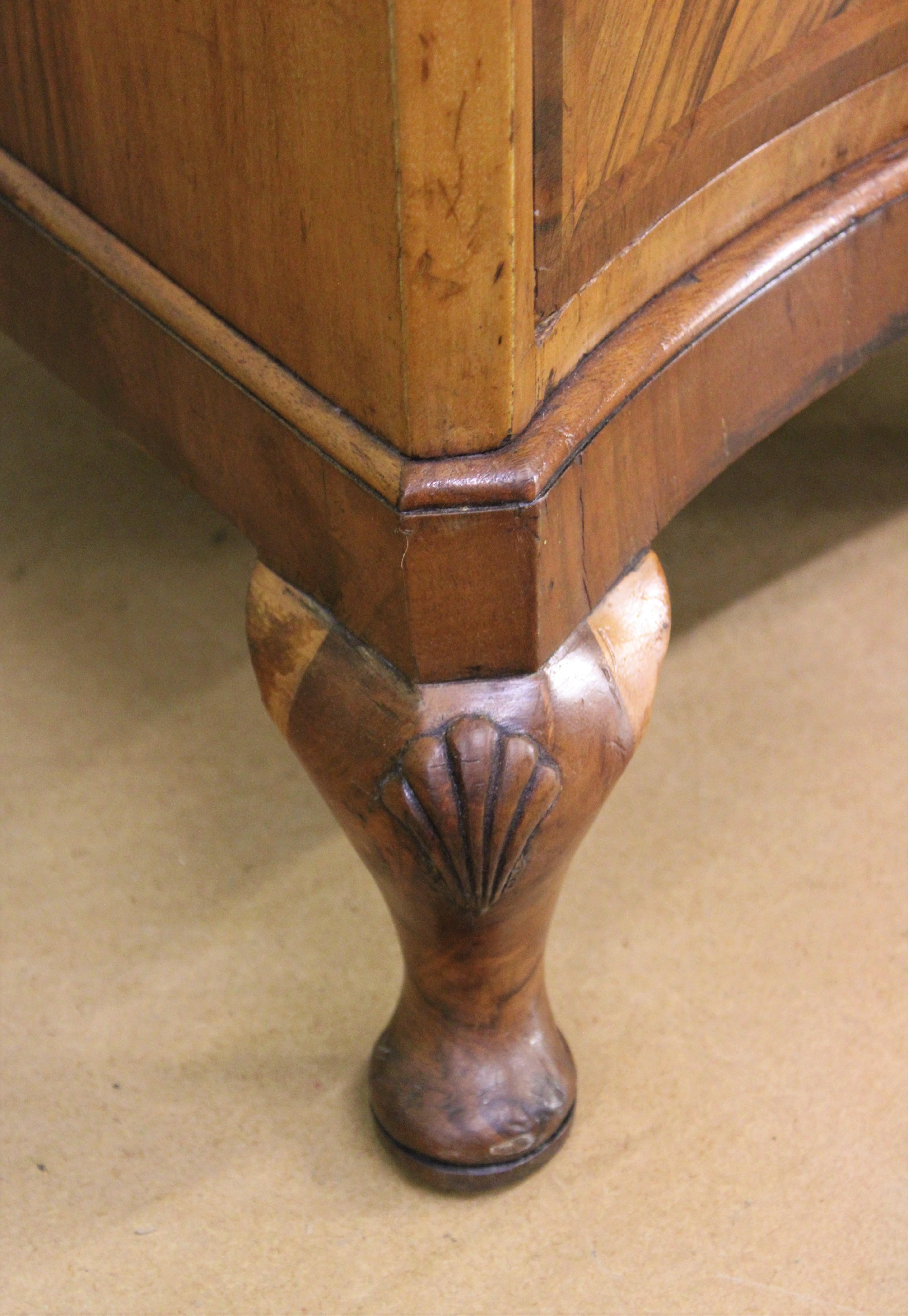 Large Burr Walnut Pedestal Desk For Sale 1