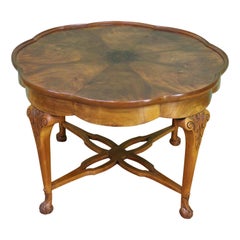 Large Burr Walnut Shaped Top Coffee Table