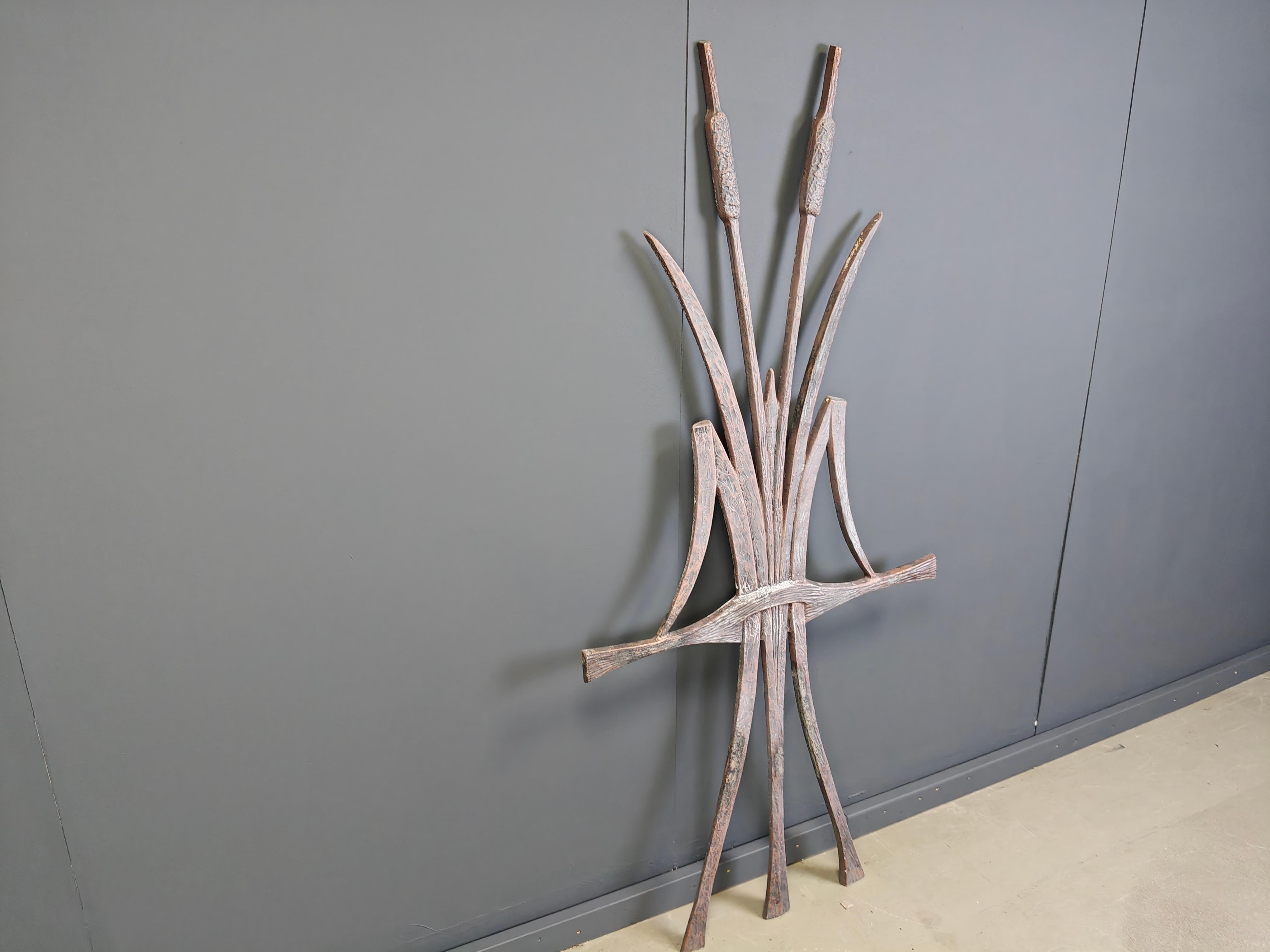 German Large burtalist wal sculpture, 1970s For Sale