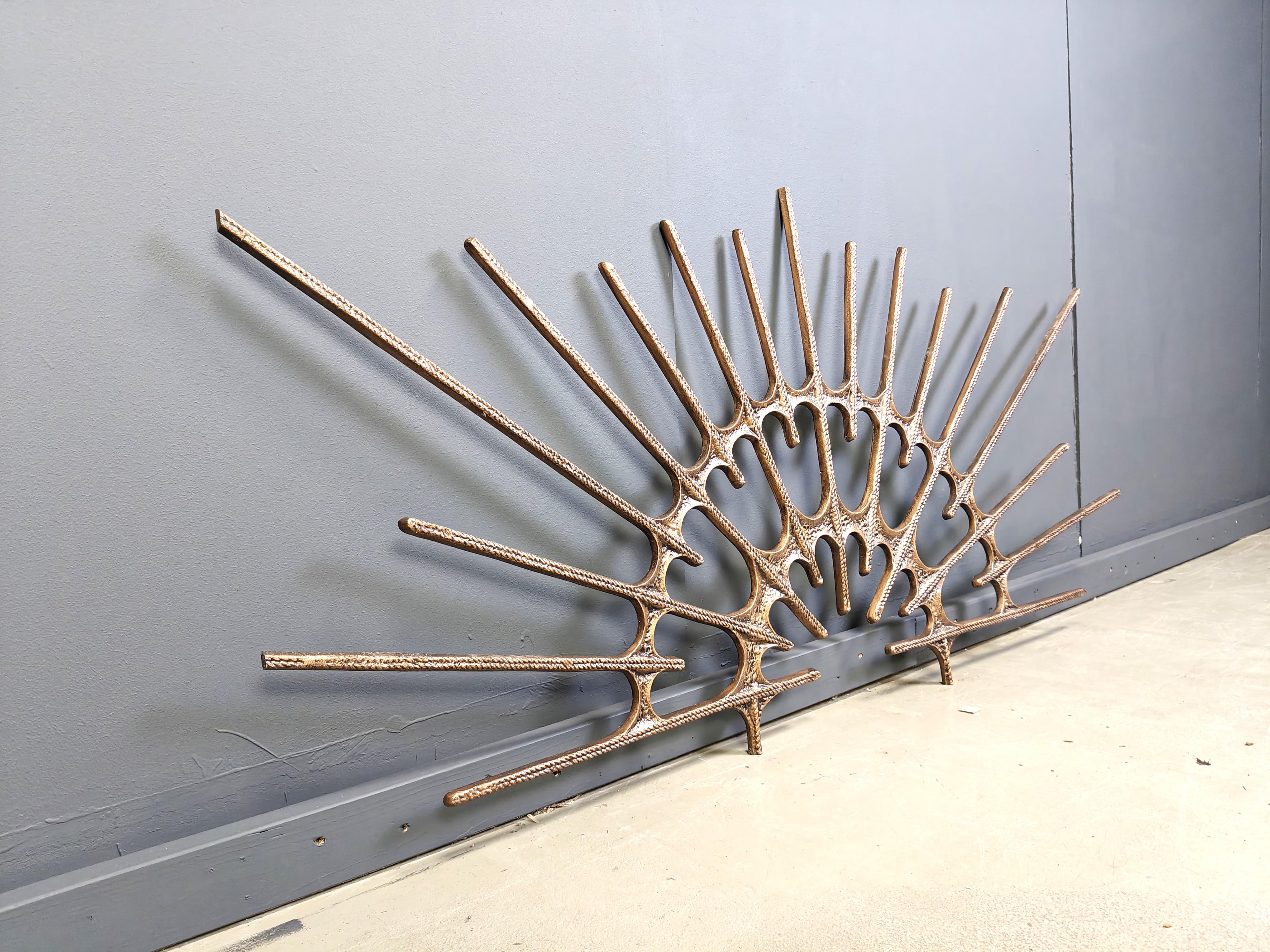Metal Large burtalist wal sculpture, 1970s For Sale