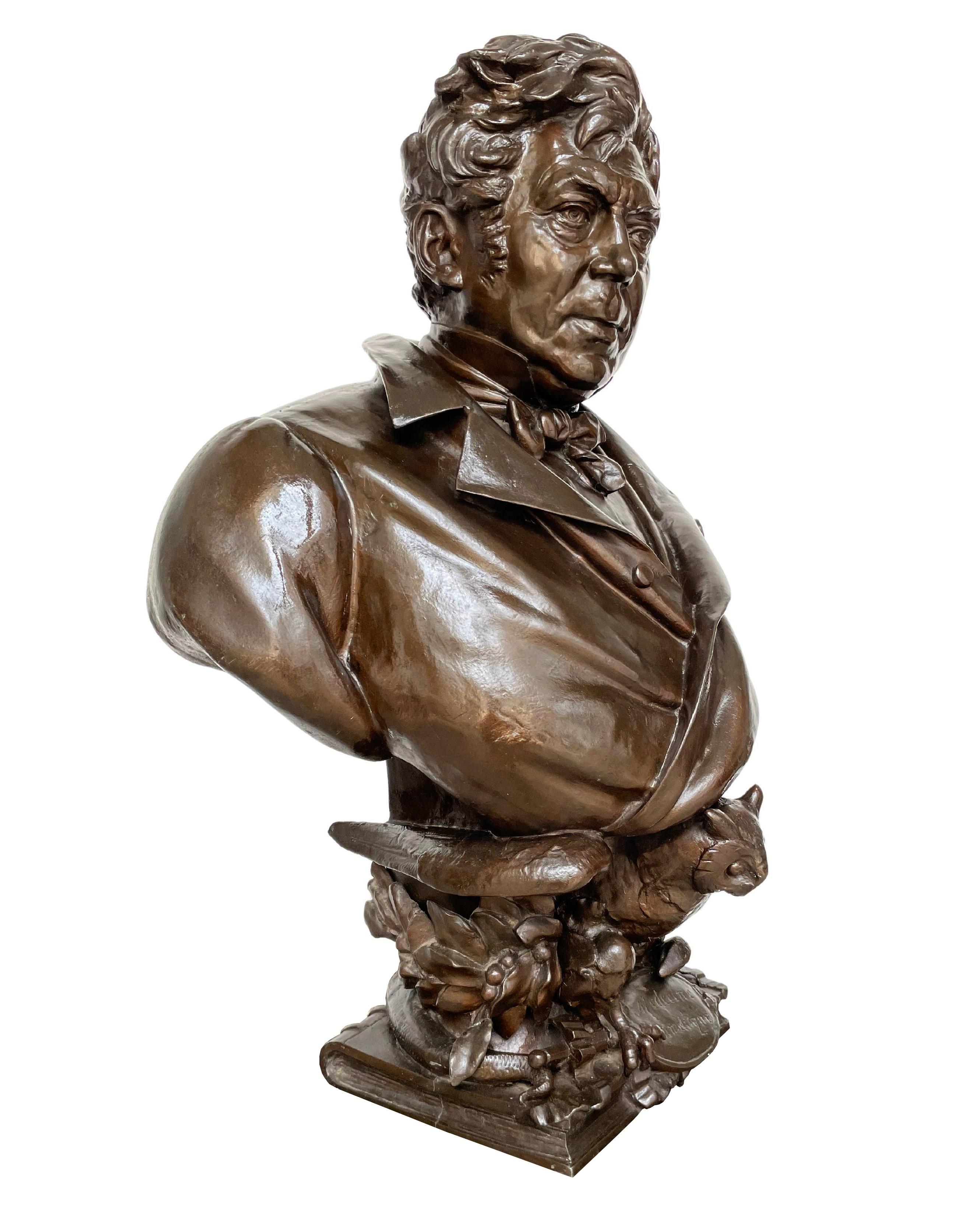 French Large Bust of Adolphe Burggraeve '1806-1902' by Cyprian Godebski For Sale