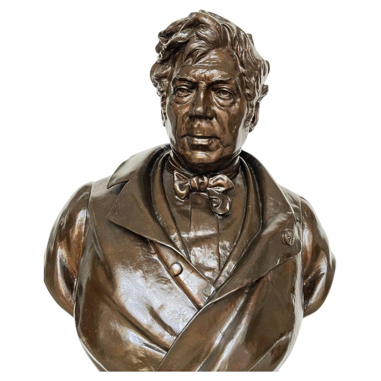 Late 19th Century Large Bust of Adolphe Burggraeve '1806-1902' by Cyprian Godebski For Sale