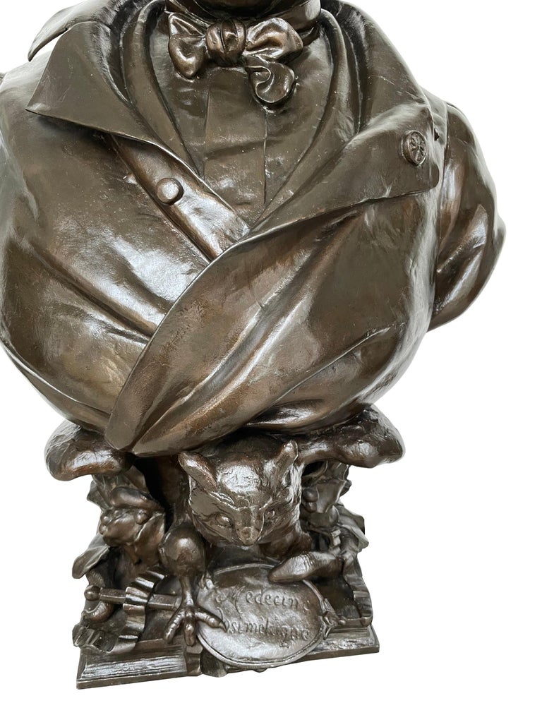 Aluminum Large Bust of Adolphe Burggraeve '1806-1902' by Cyprian Godebski For Sale