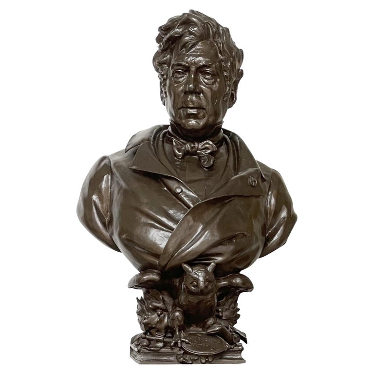 Large Bust of Adolphe Burggraeve '1806-1902' by Cyprian Godebski For Sale