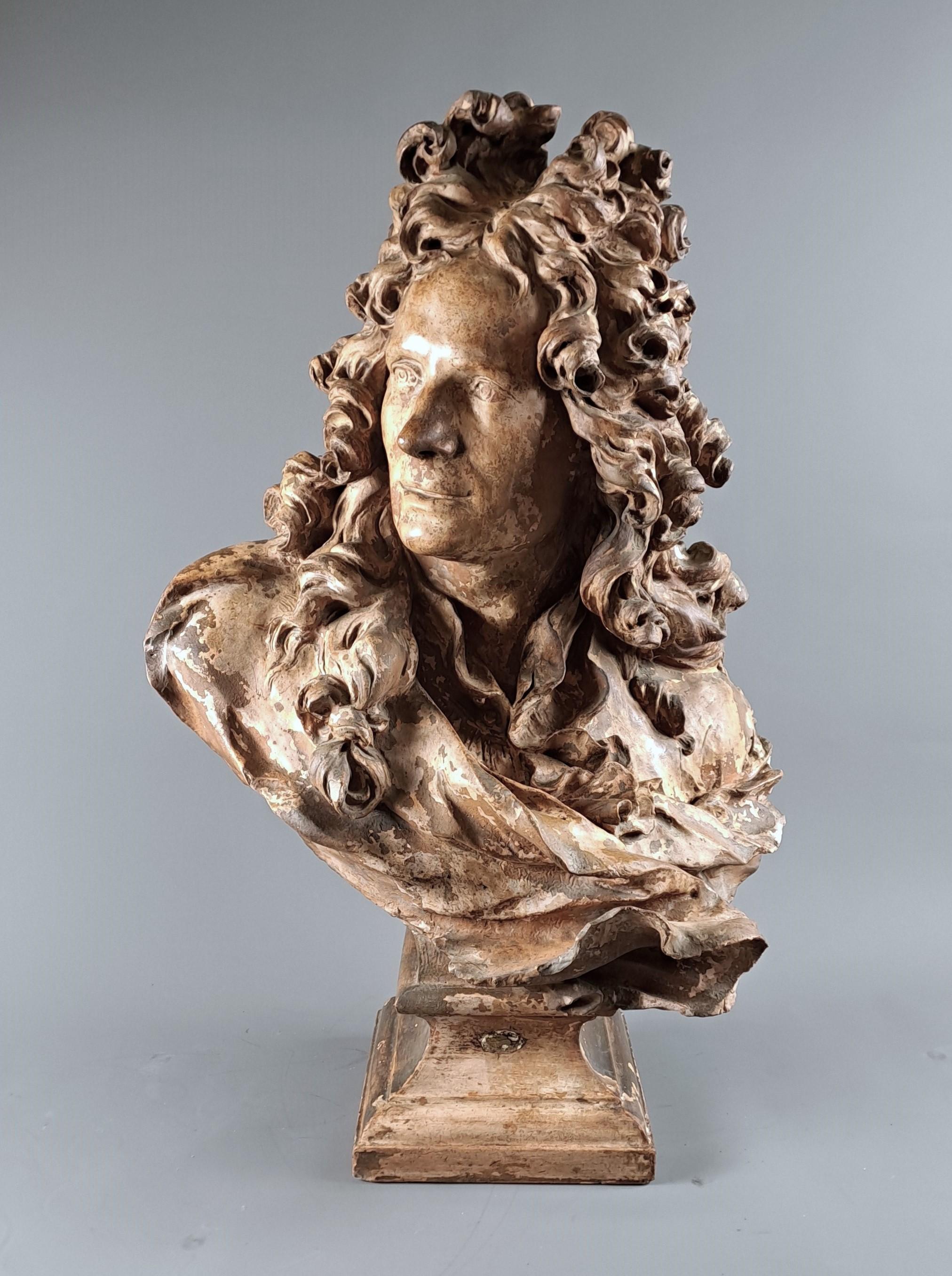 Magnificent terracotta bust representing the sculptor Corneille Van Cleve (1645-1732) after a work by Jean-Jacques Caffieri (Paris, 04/29/1725 - Paris, 06/21/1792).

Old work from the 19th century.

Ideal for an 18th century decor.

Very good