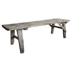 Large butcher table/bench dated 1879 from Dalarna, Sweden