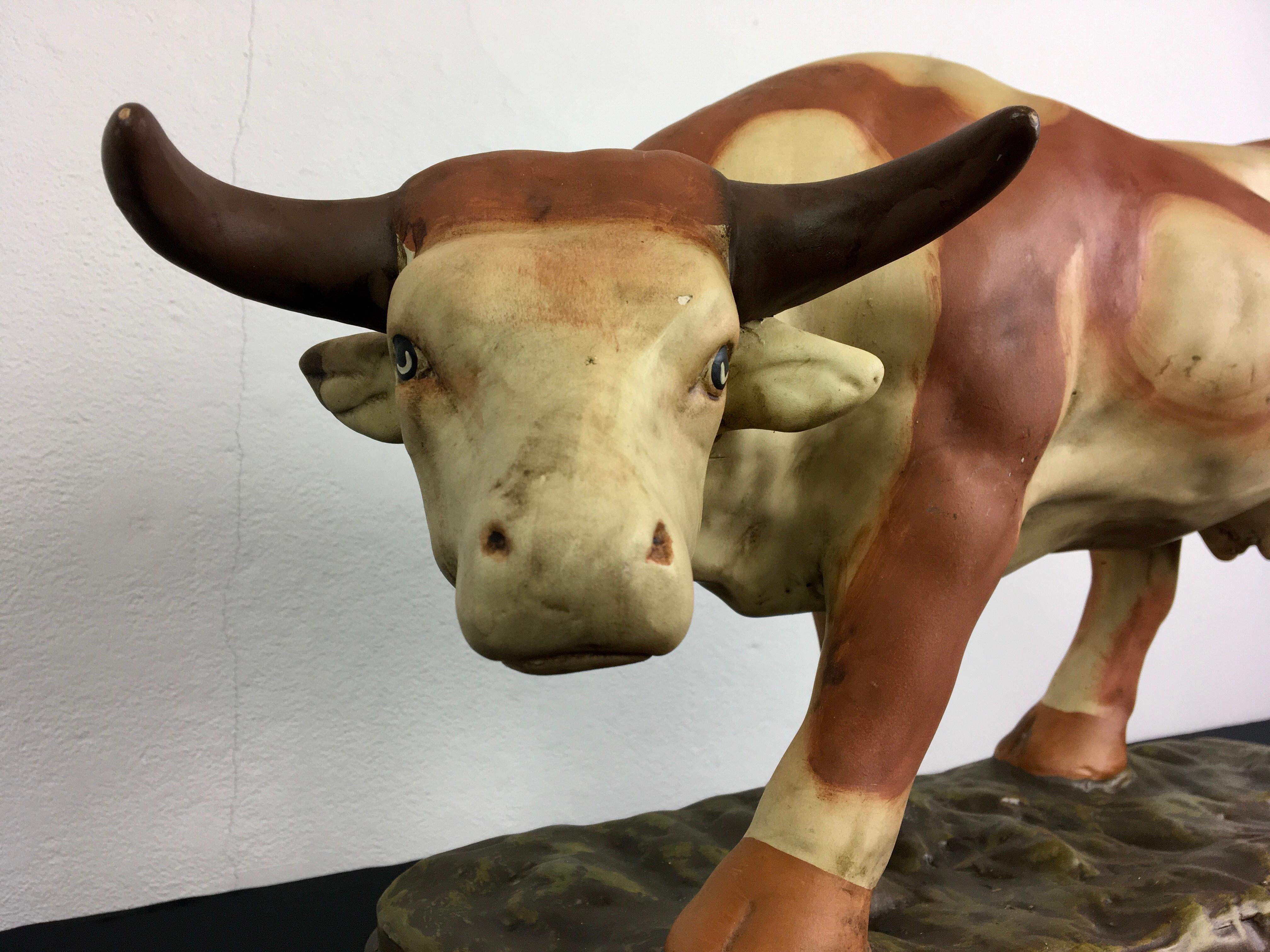 European Large Butcher's Cow Display For Sale