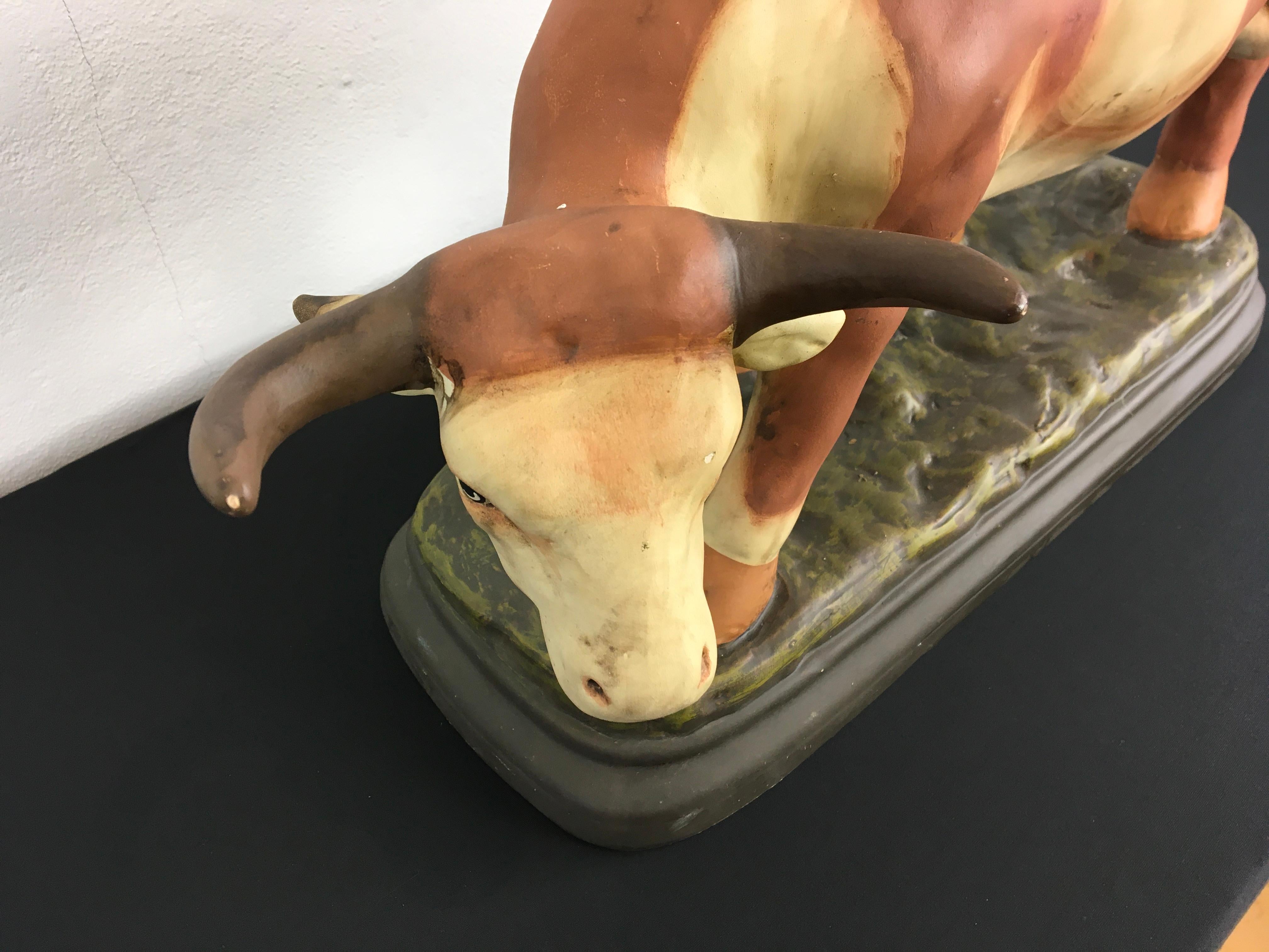 Painted Large Butcher's Cow Display For Sale