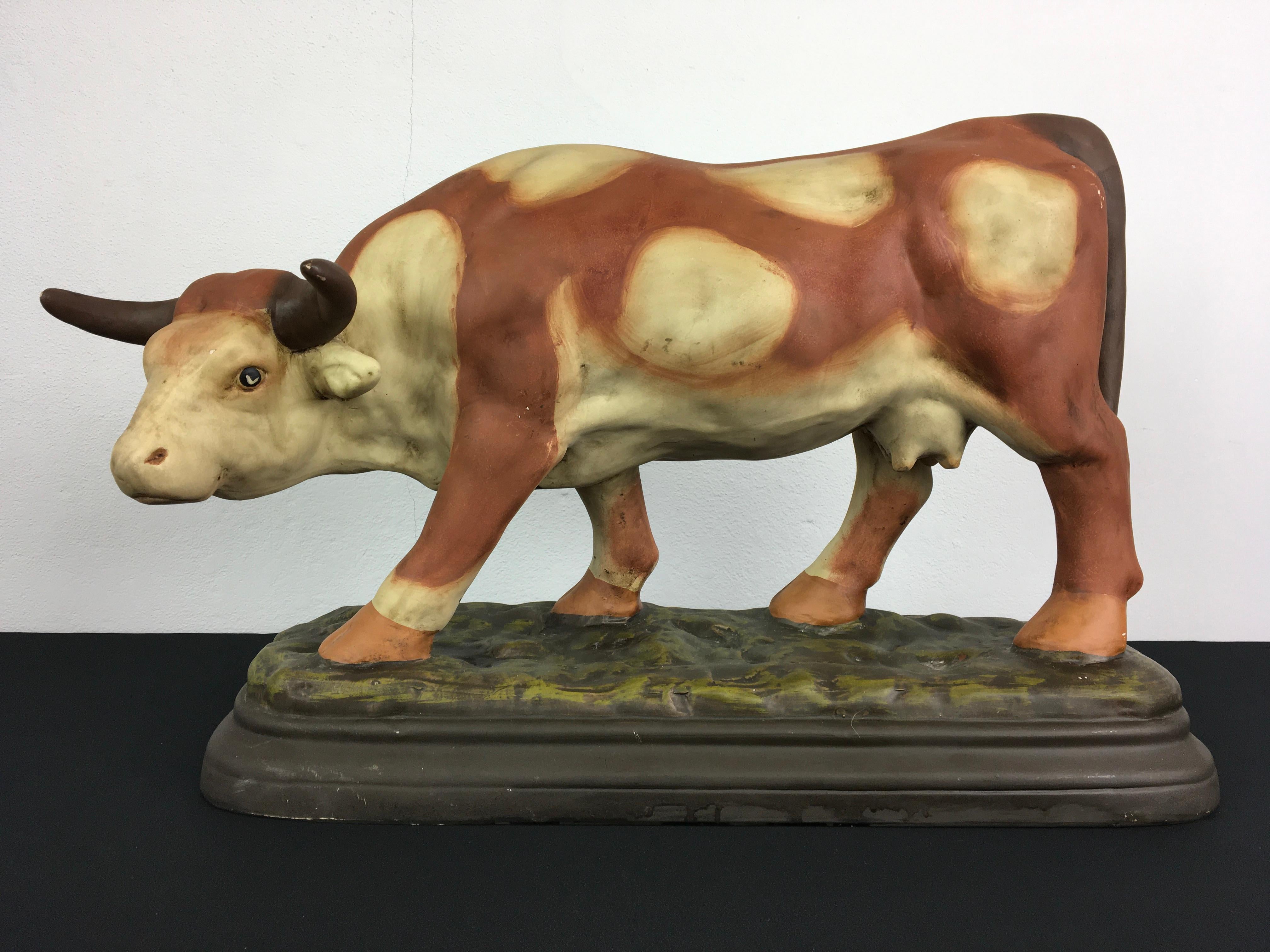 Porcelain Large Butcher's Cow Display For Sale