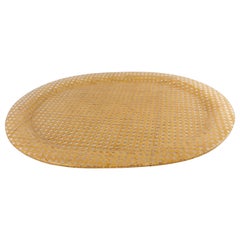 Large Butler Serving Barware Tray Lucite and Rattan, circa 1970