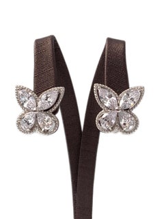 Large Butterfly Cubic Zirconia Clip-on Earrings