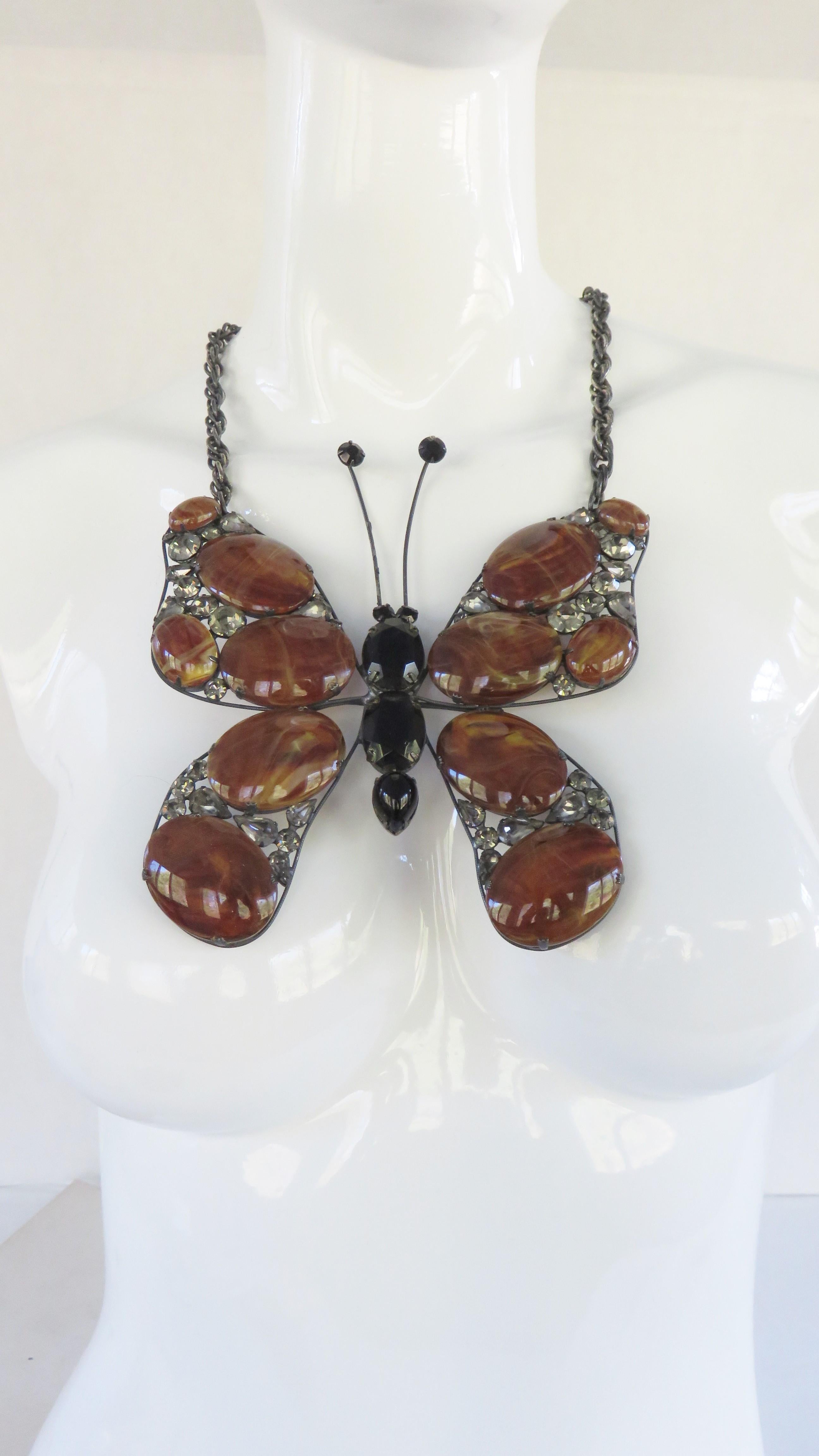 Women's Large Butterfly Necklace 1960s