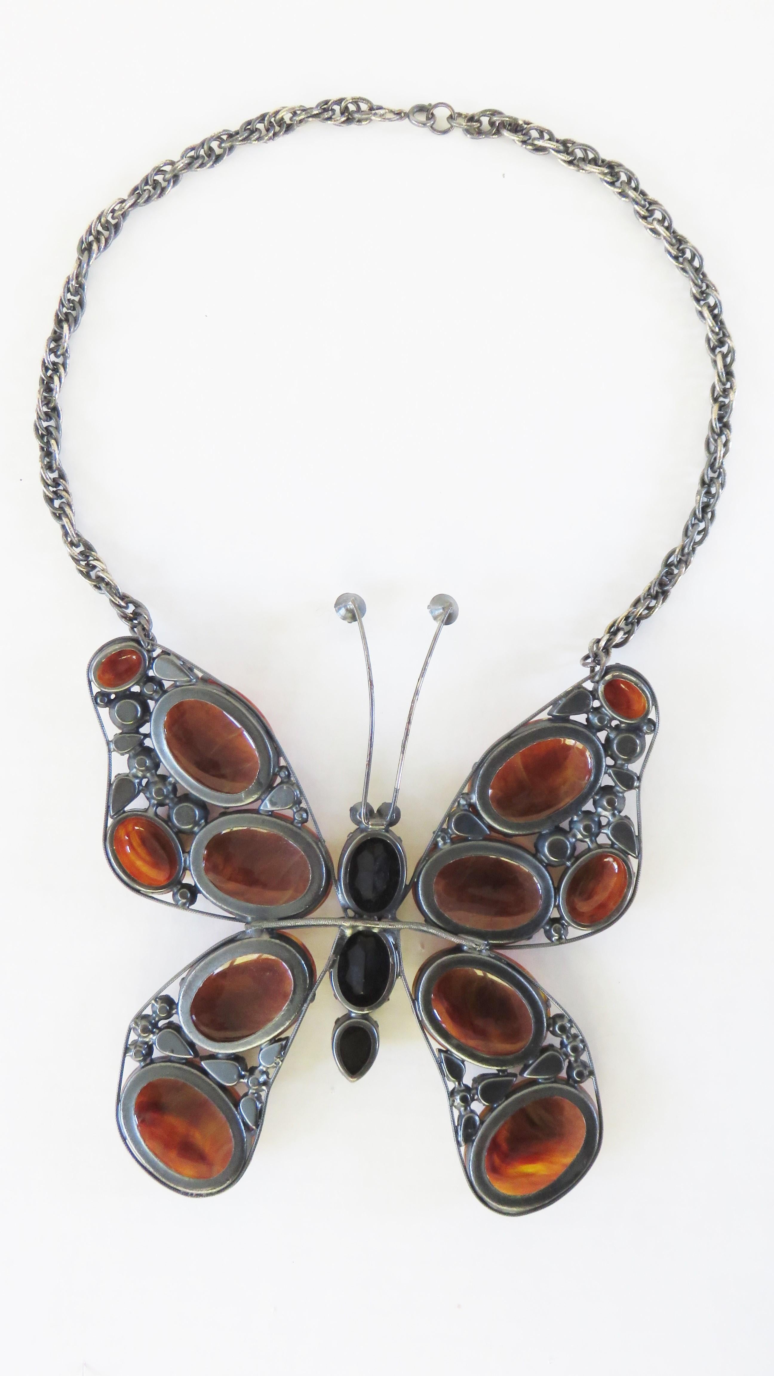 Large Butterfly Necklace 1960s 1