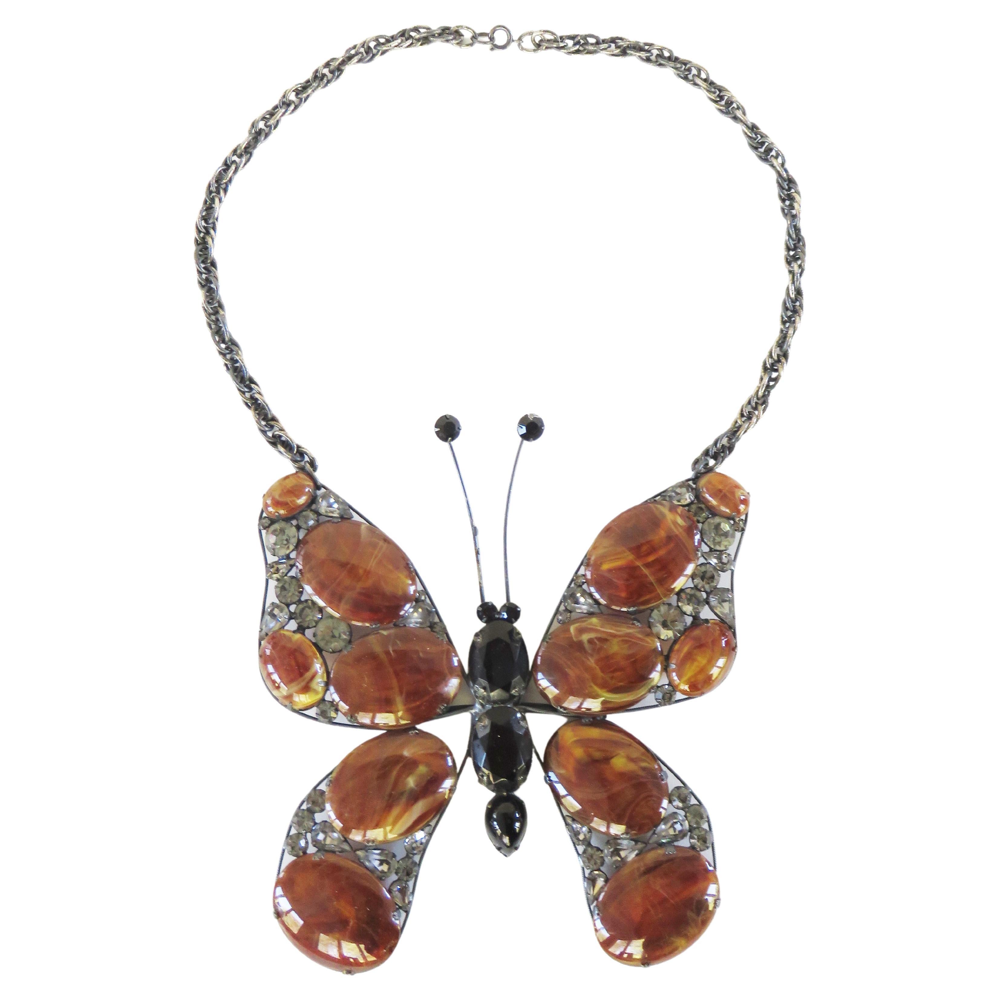 Large Butterfly Necklace 1960s
