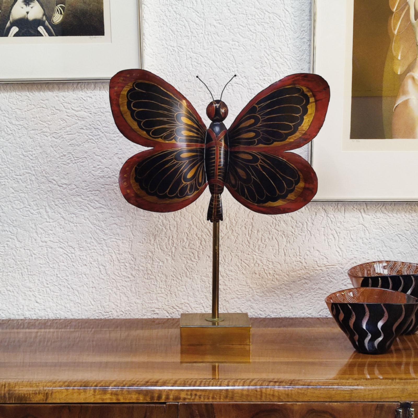 European Large Butterfly Sculpture Dinanderie, Free Standing