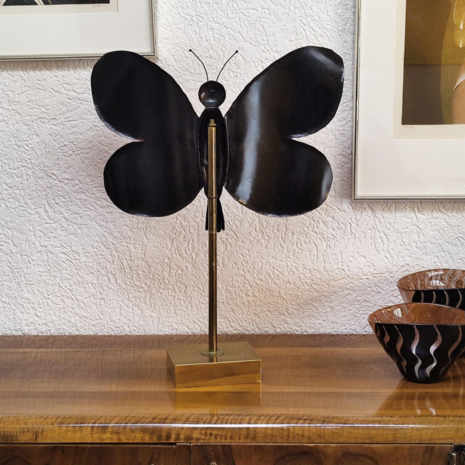 20th Century Large Butterfly Sculpture Dinanderie, Free Standing