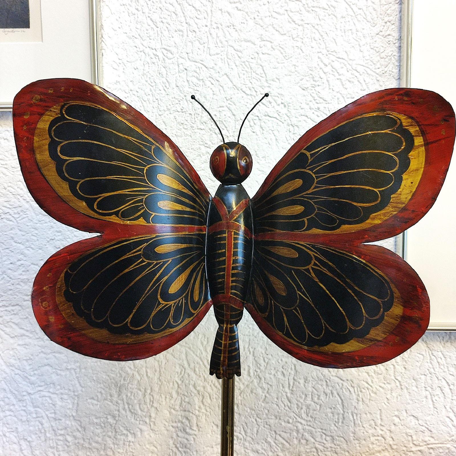 Large Butterfly Sculpture Dinanderie, Free Standing 1