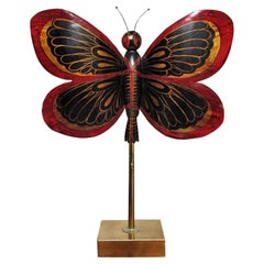 Large Butterfly Sculpture Dinanderie, Free Standing
