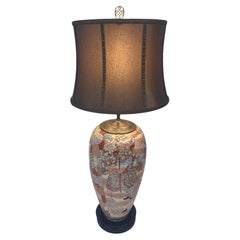 Large c. 19th Century Antique Meiji Period Japanese Kyo Satsuma Vase Lamp