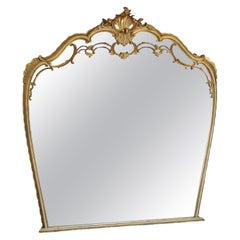 Large C1920 Antique Giltwood Overmantel Wall Mirror – Ornate Gold Frame