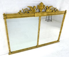 Large c1920s 65x49 Rectangle Neoclassical Gilt Mirror w/ Griffins MINT