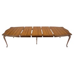 Large c1940s 3x18" Extensions Boards Scroll Shape Top Walnut Dining Table MINT!