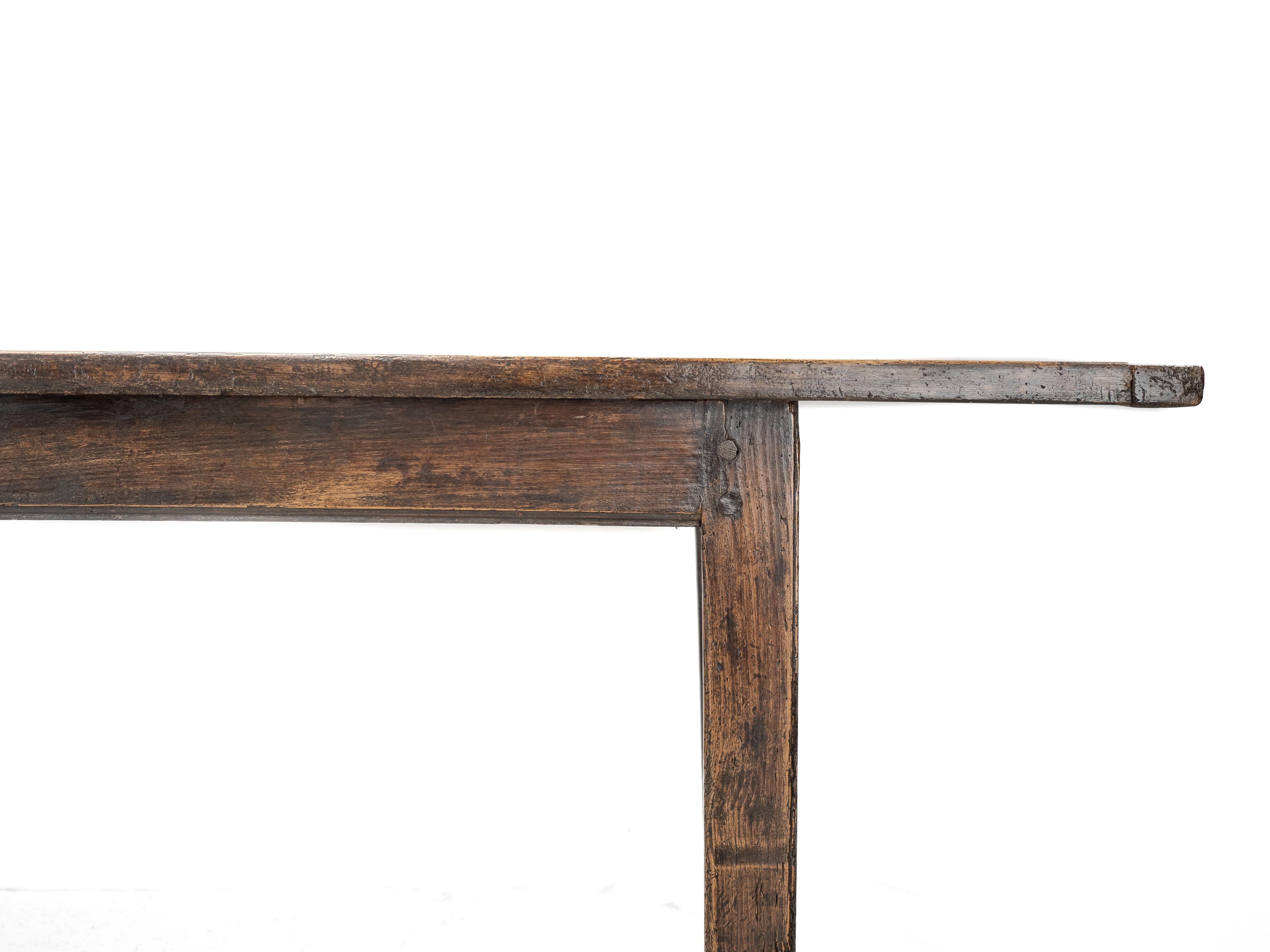 Large c.19th Pear Wood & Elm French Country Farmhouse Refectory Dining Table For Sale 15