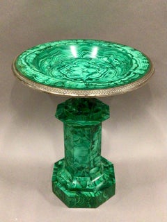 Außergewöhnliche große Malachit-Tazza aus dem 19.