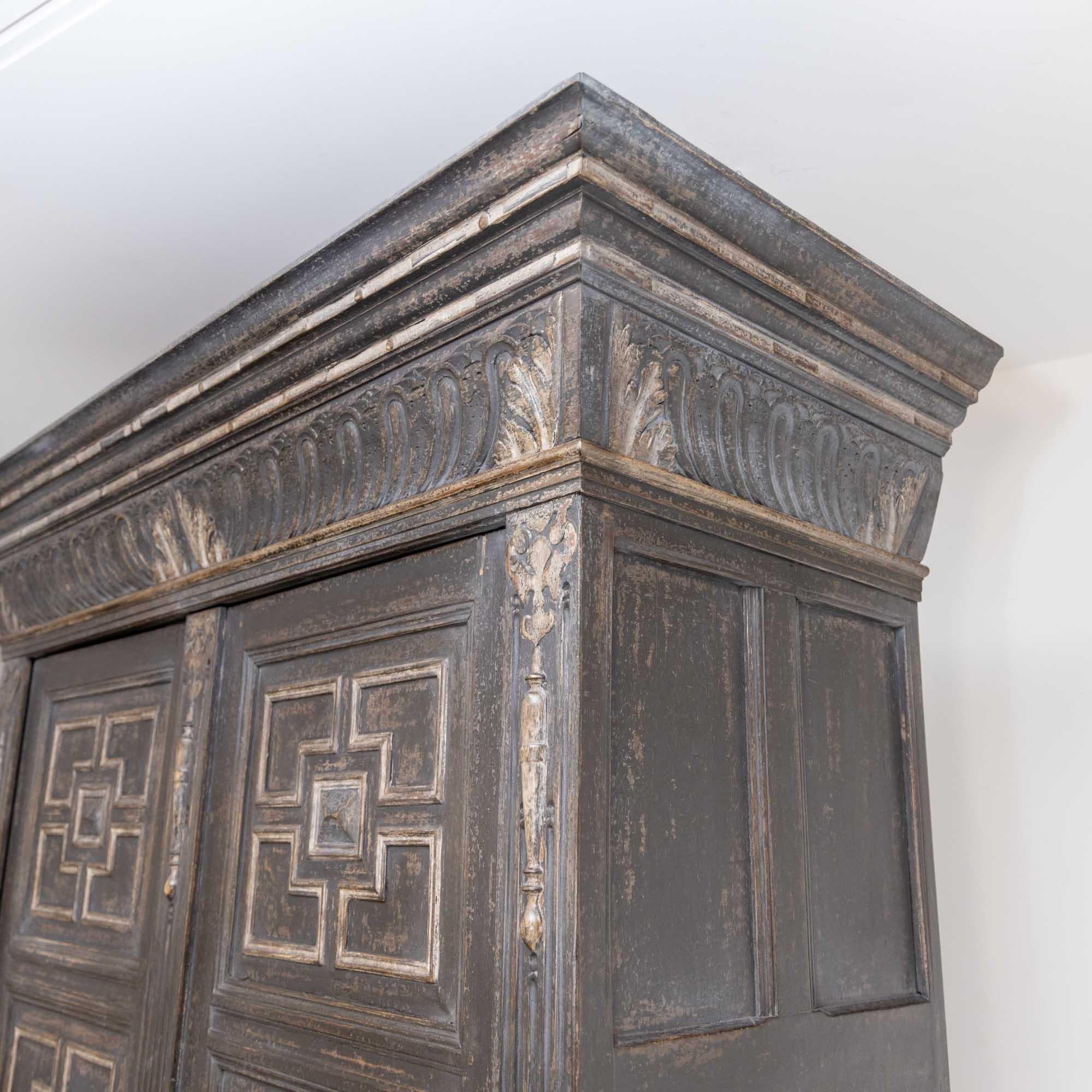 Hand-Carved Large Cabinet, 18th Century For Sale