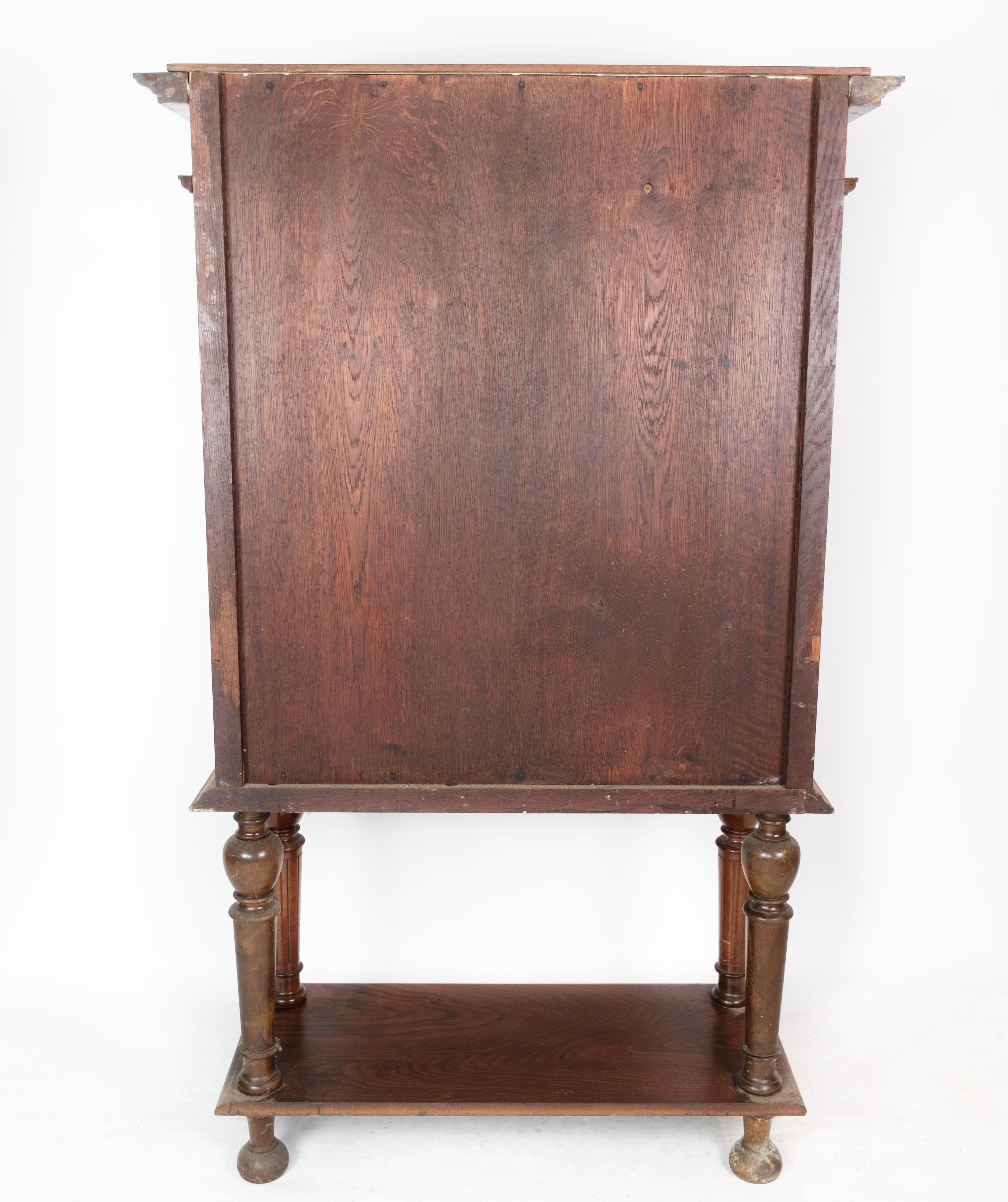Large Cabinet of Mahogany and Walnut Decorated with Carvings, 1860s 11