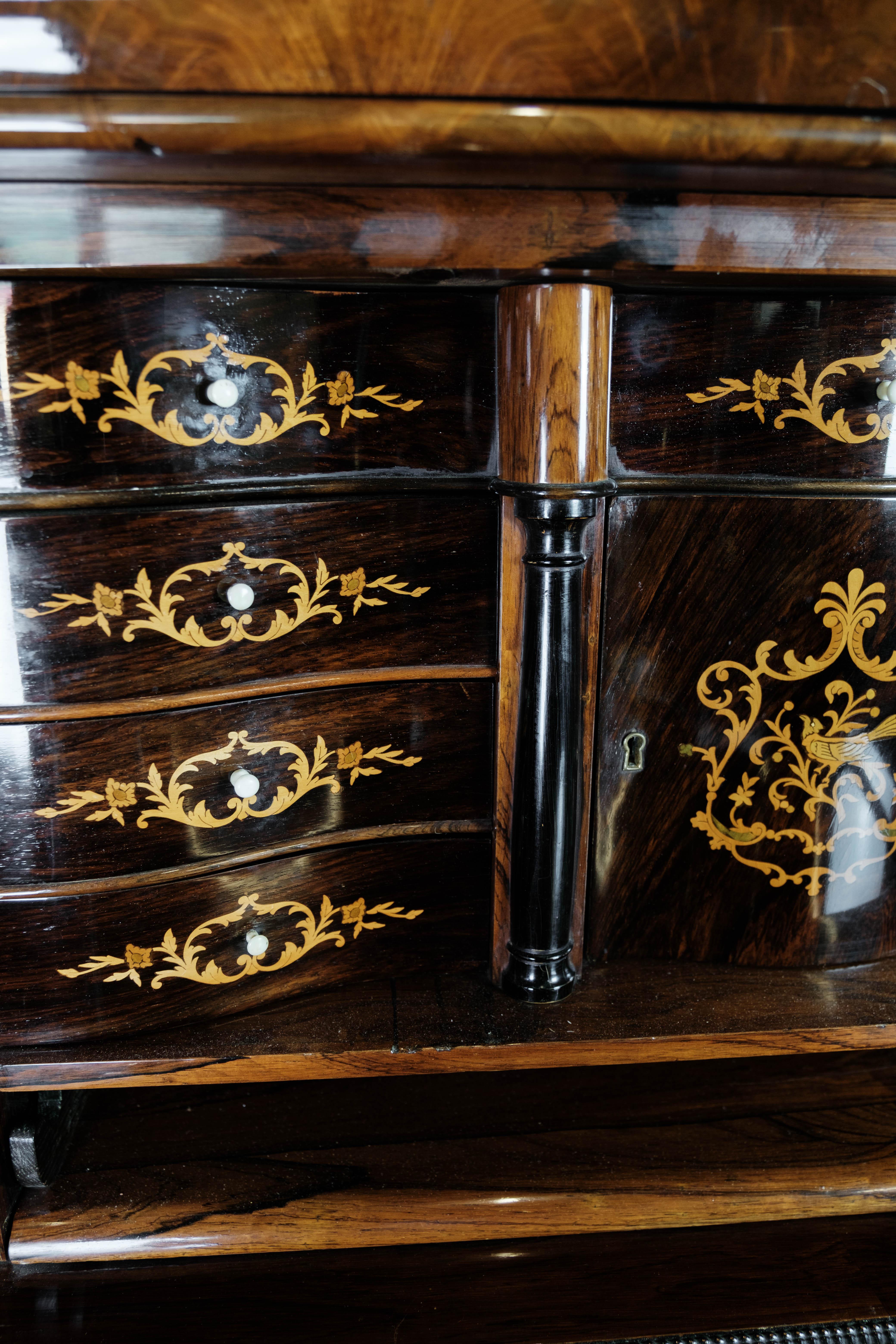Large Cabinet of Mahogany Decorated with Carvings, 1860s 2