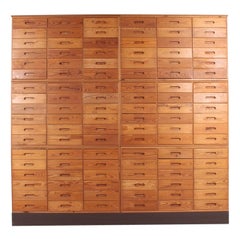 Large Cabinet with a Large Bank of Drawers in Pine, Danish Design, 1970s Large Cabinet with a Large Bank of Drawers in Pine, Danish Design, 1970s