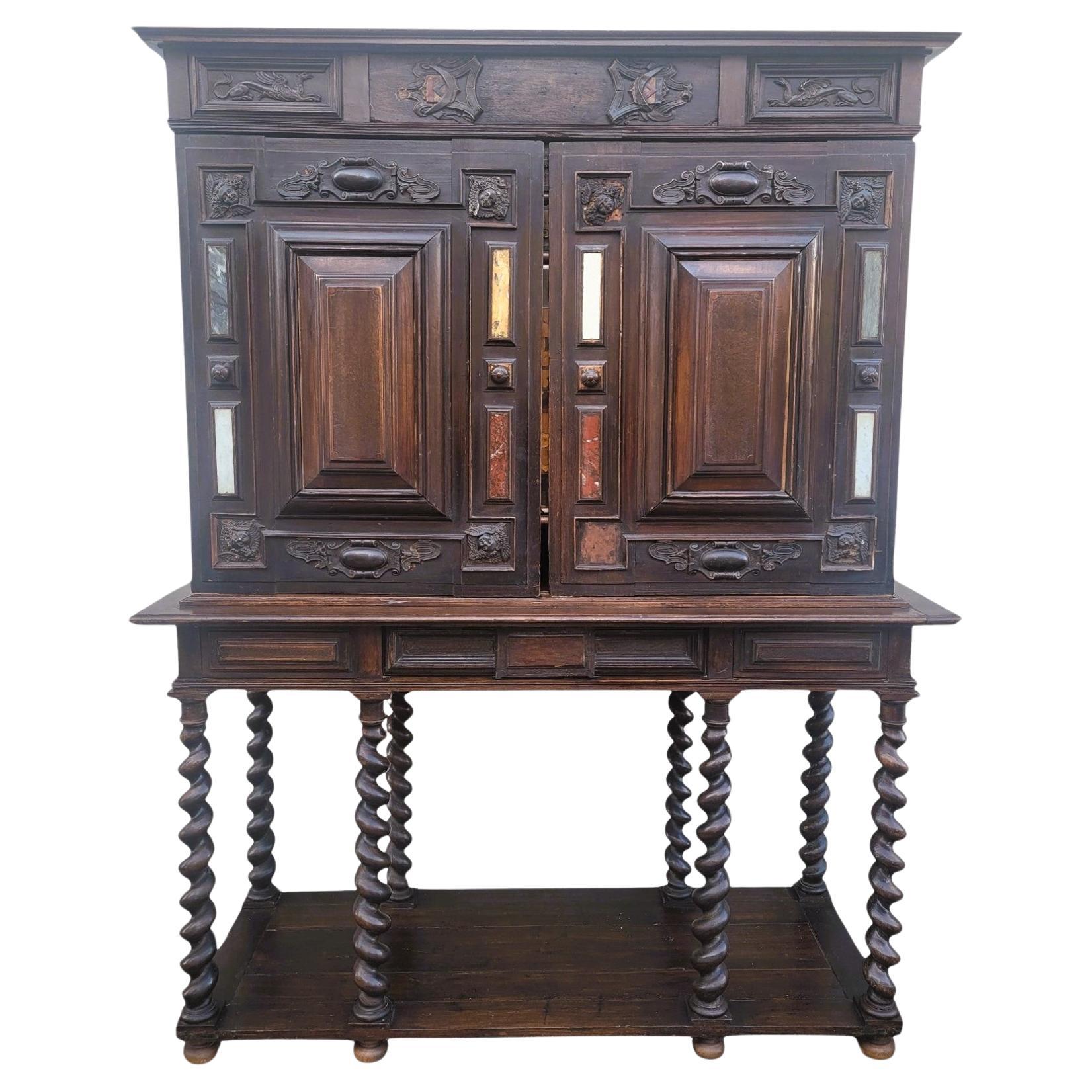 Large Cabinet With Theatre On Base, Holland, 19th Century