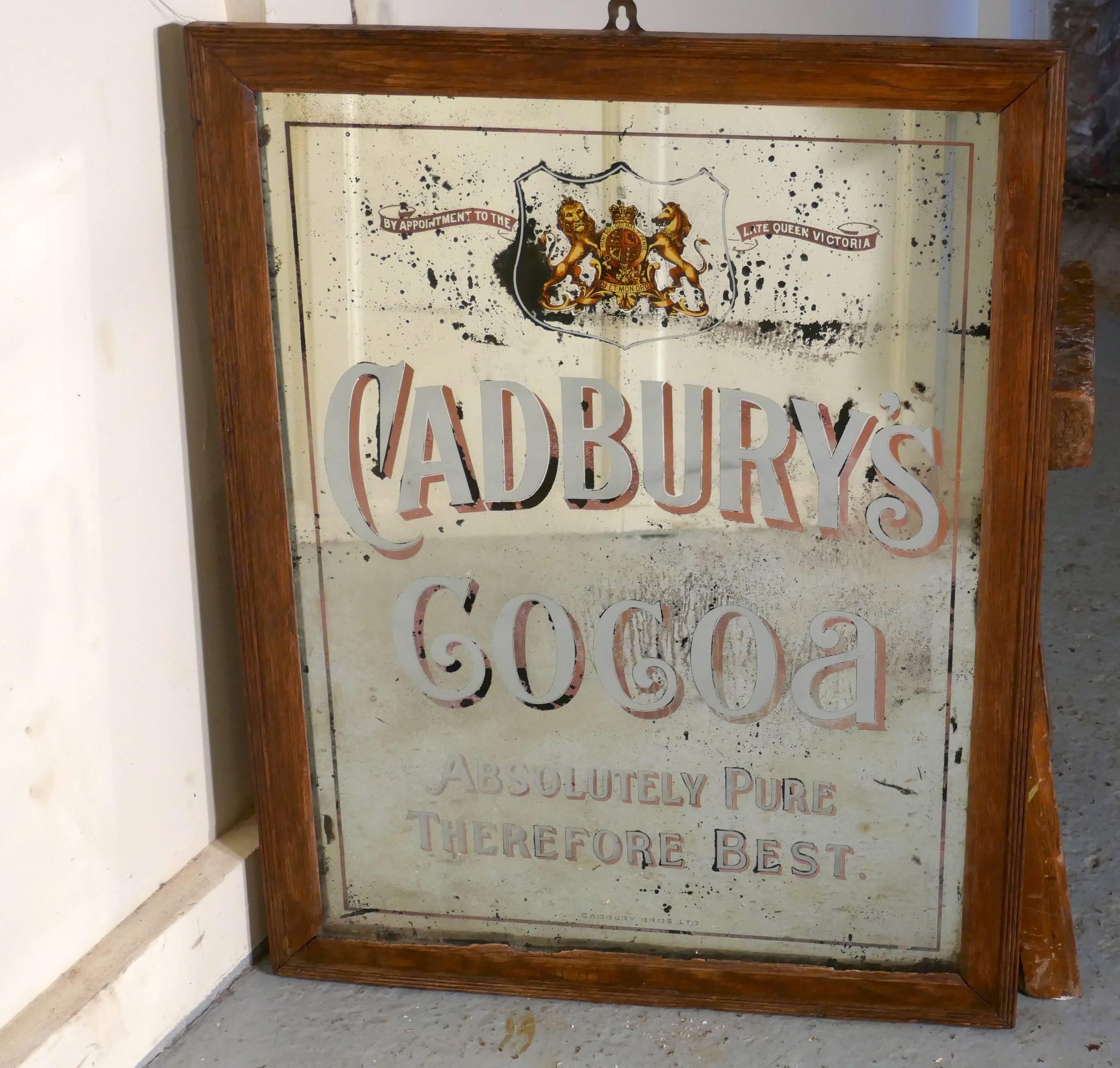 Large Cadbury’s Cocoa Advertising Mirror, Royal Appointment to Queen Victoria 4