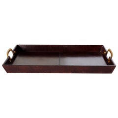 Ben Soleimani Large Cade Leather Serving Tray - Chocolate 