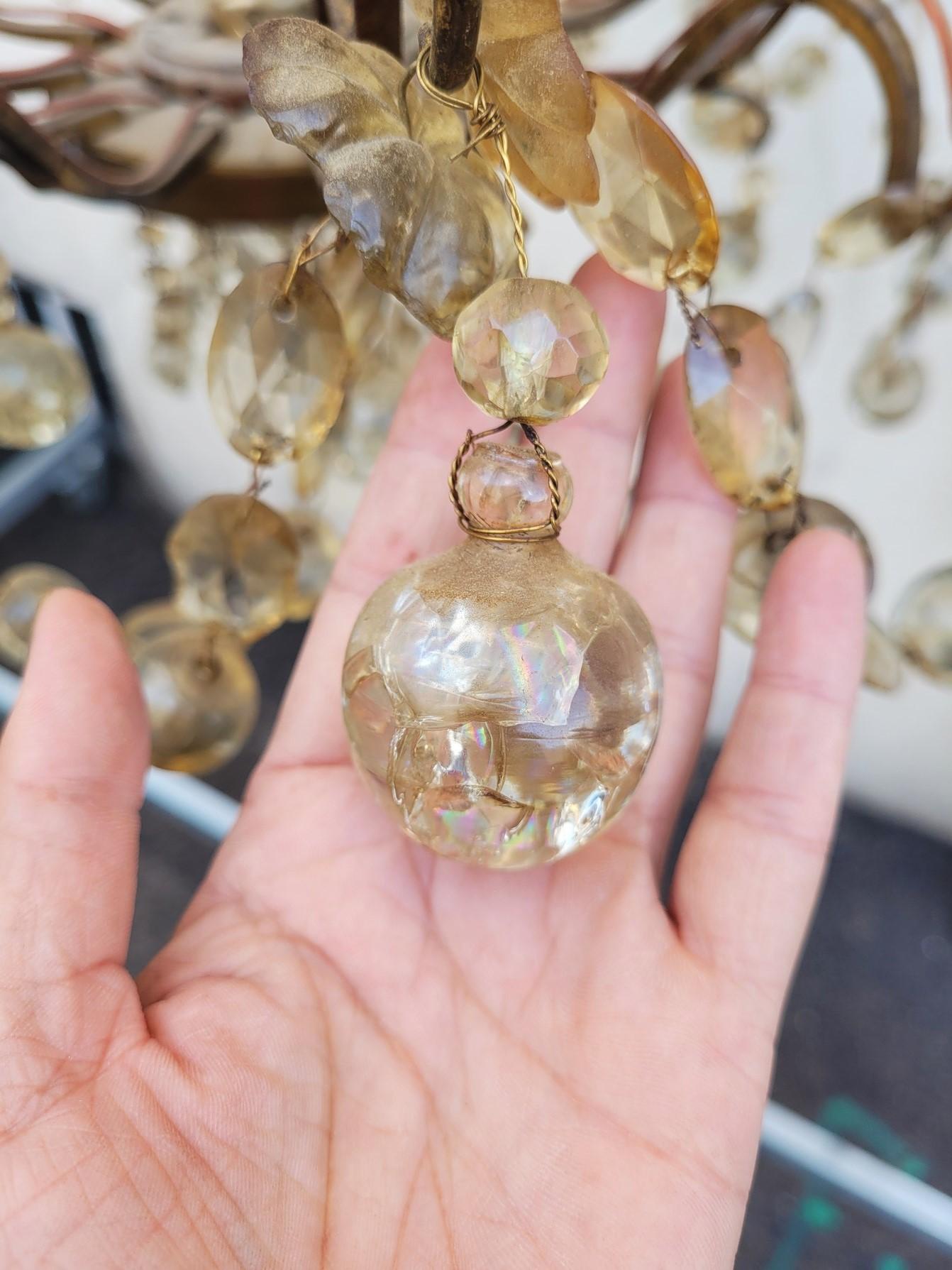 Gran araña de jaula con colgantes, 18 luces, finales del siglo XIX principios del XX en venta 3