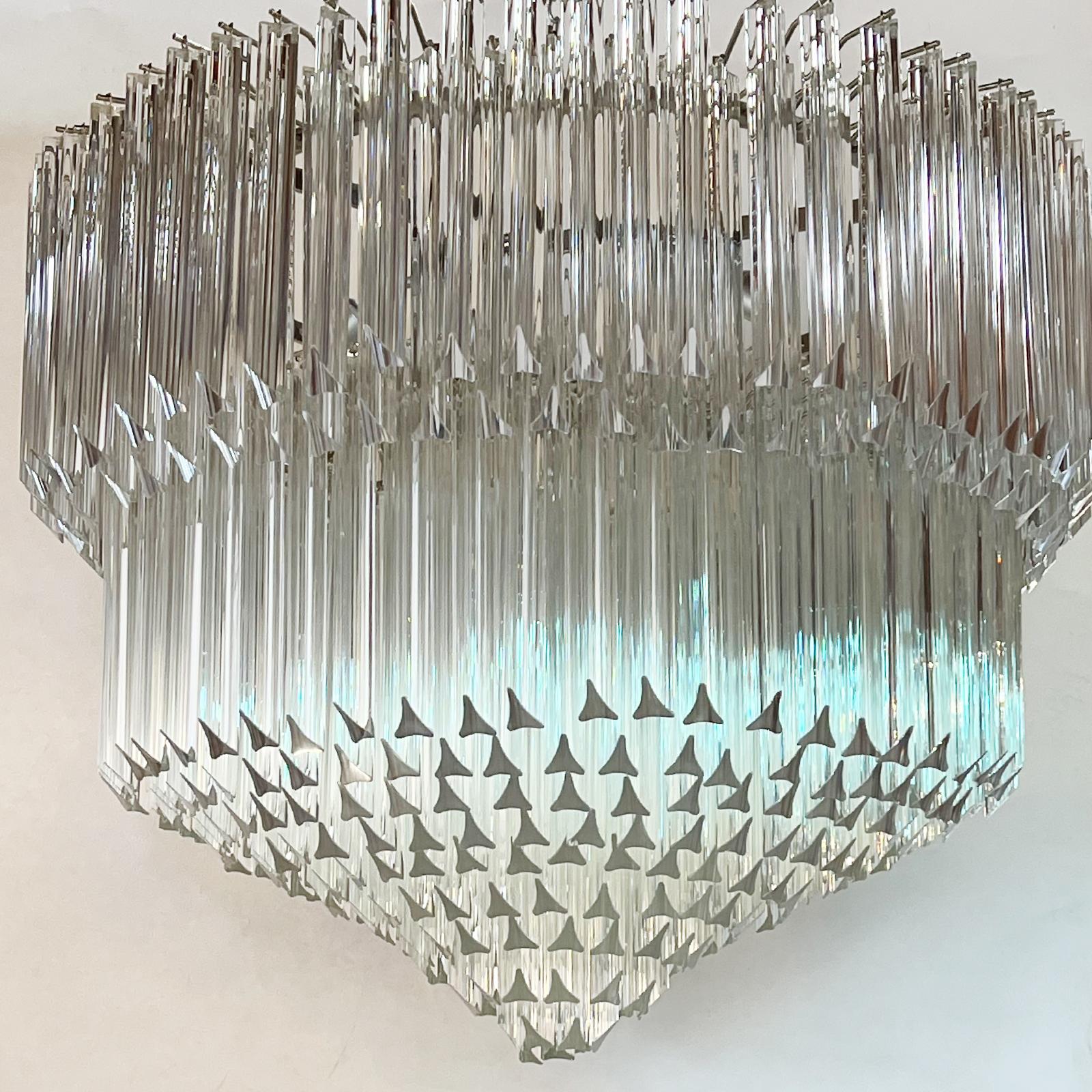 Large Cake Italian Chandelier by Venini In Good Condition In Los Angeles, CA