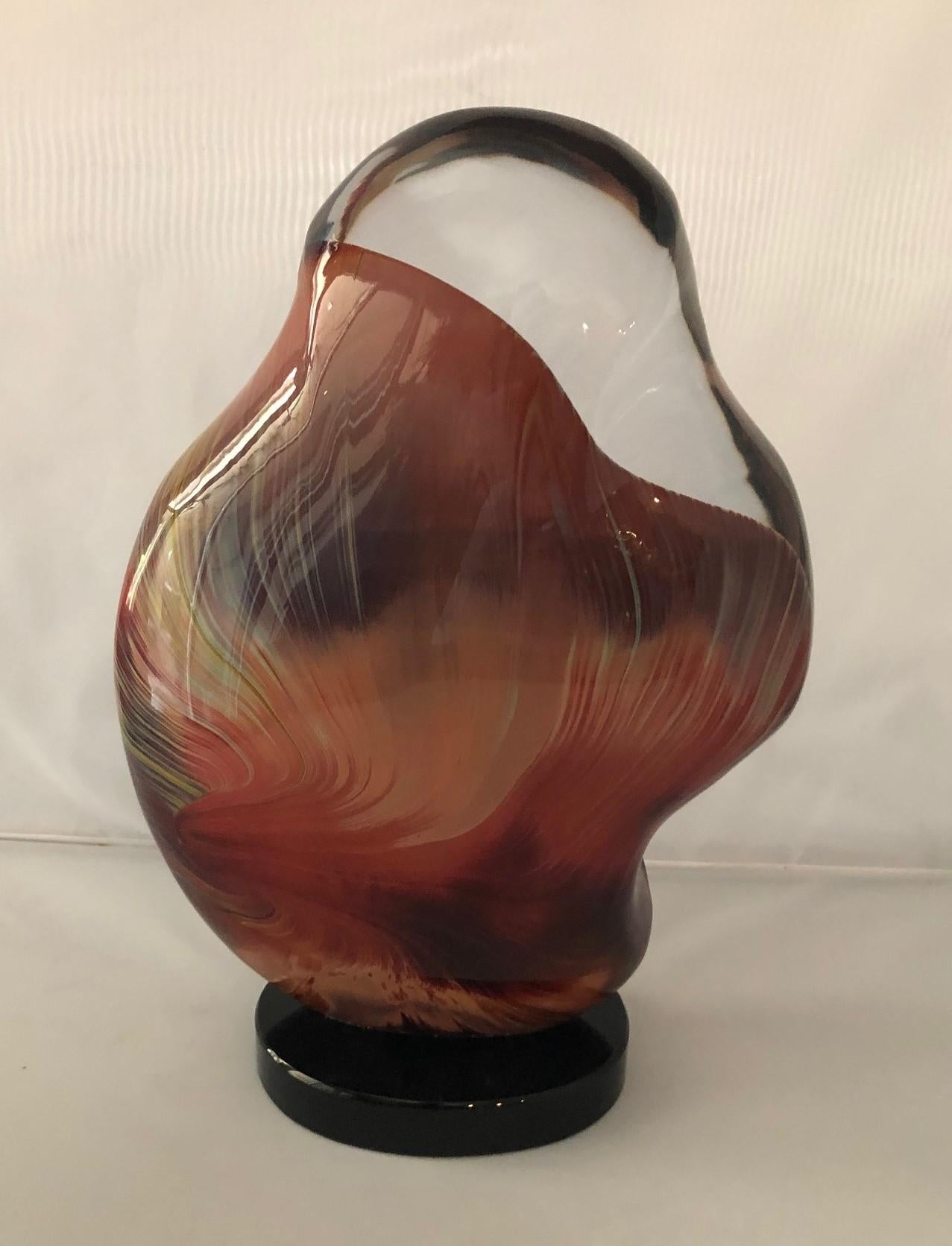 Large Calcedonia Art Glass  Biomorphic Sculpture by Dino Rosin for Murano Glass In Good Condition In San Diego, CA