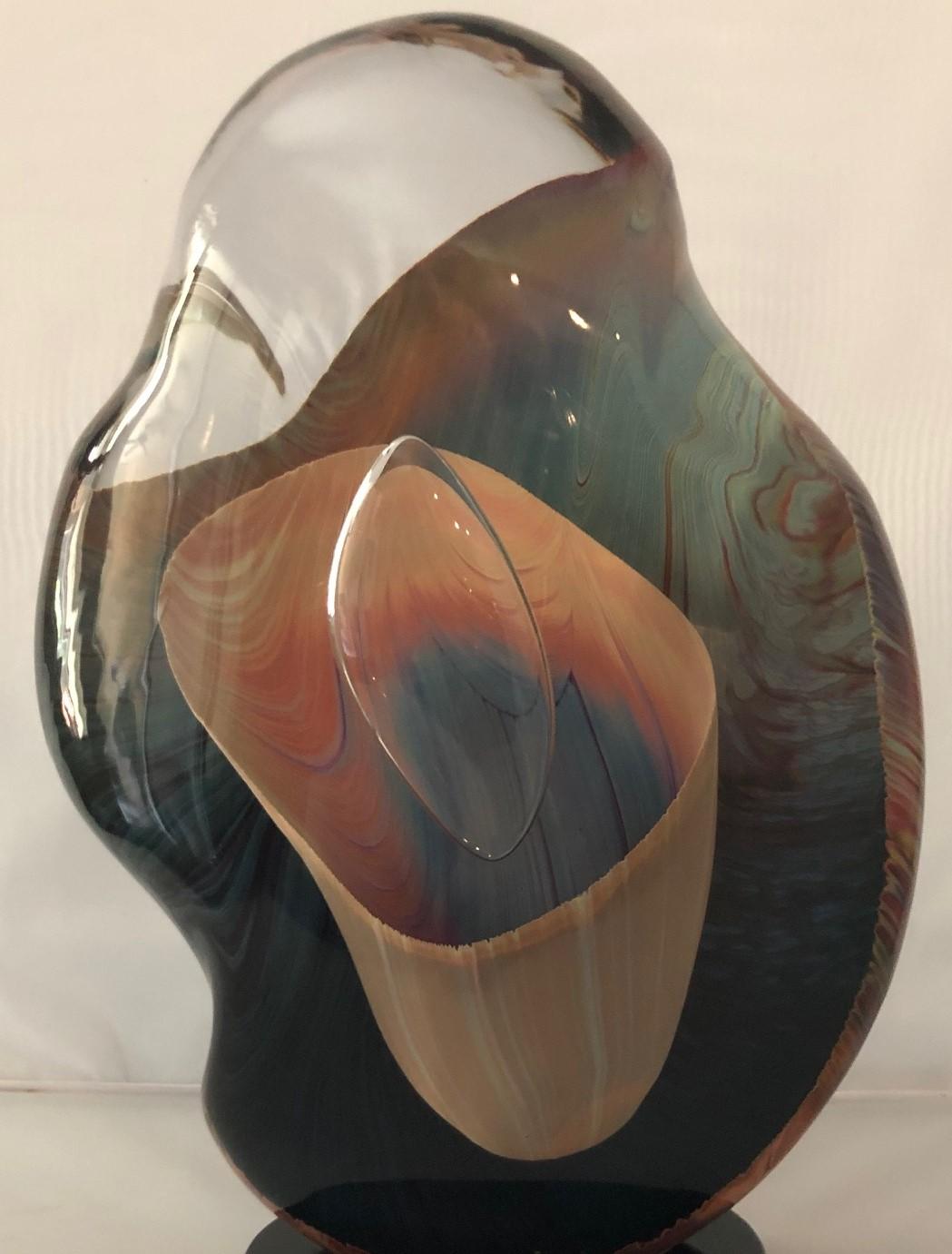 20th Century Large Calcedonia Art Glass  Biomorphic Sculpture by Dino Rosin for Murano Glass