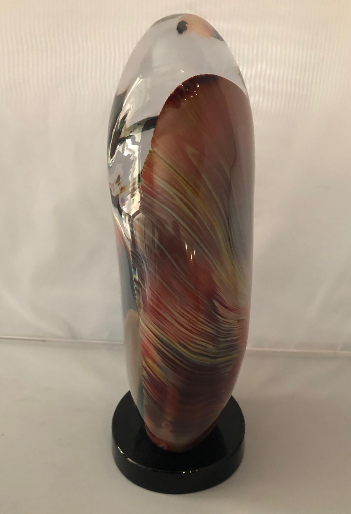 Large Calcedonia Art Glass  Biomorphic Sculpture by Dino Rosin for Murano Glass 1