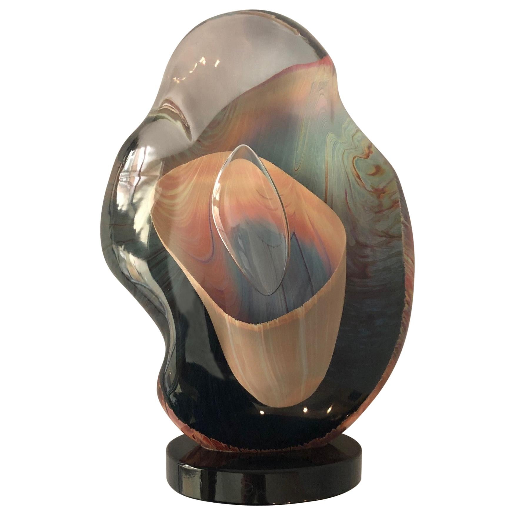 Large Calcedonia Art Glass  Biomorphic Sculpture by Dino Rosin for Murano Glass